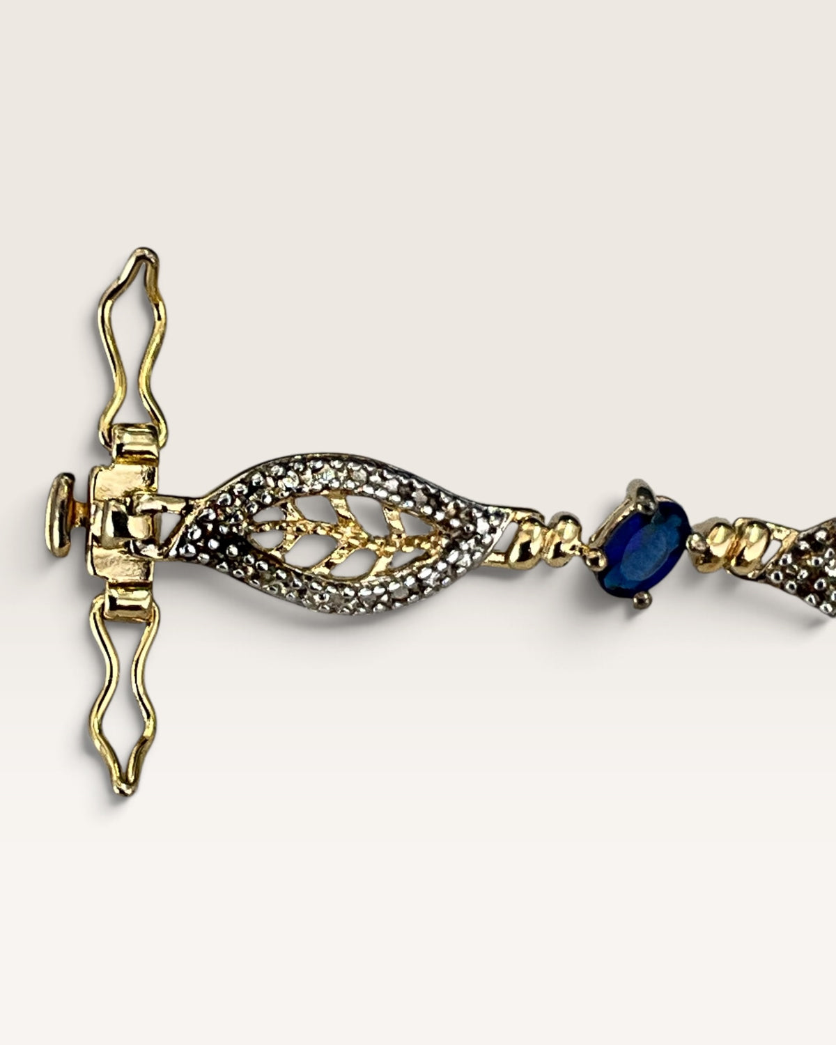 Gold over Sterling Silver Sapphire & Diamond Bracelet
