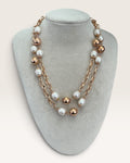 Italy Bronze Honora Freshwater Baroque Pearl Necklace Pre-Loved