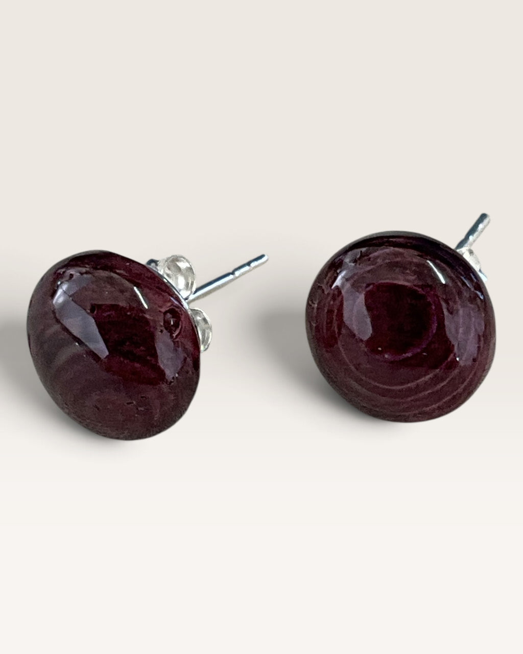 Sterling Silver Purple Spiny Oyster Stud Earrings