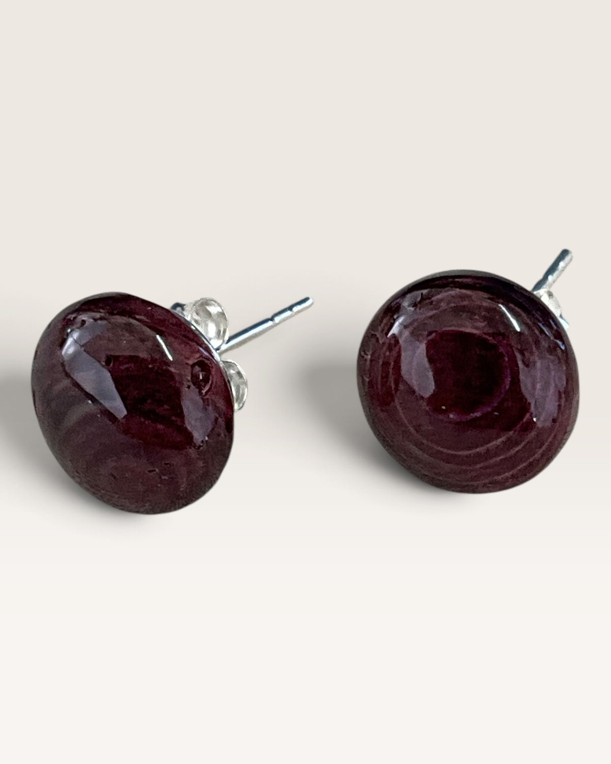 Sterling Silver Purple Spiny Oyster Stud Earrings