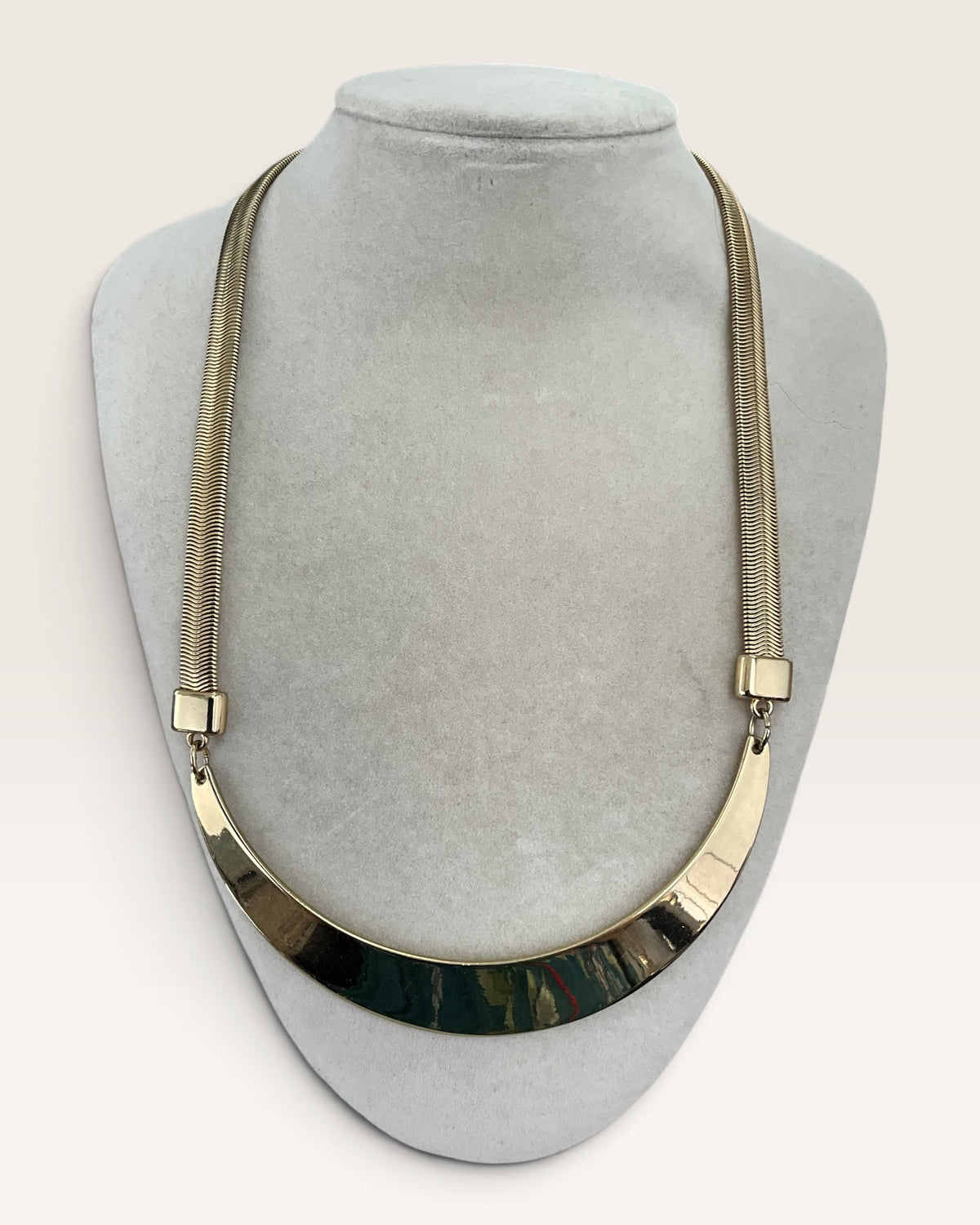 Gold Tone Park Lane Crescent Collar Bib Necklace - Pre-Loved