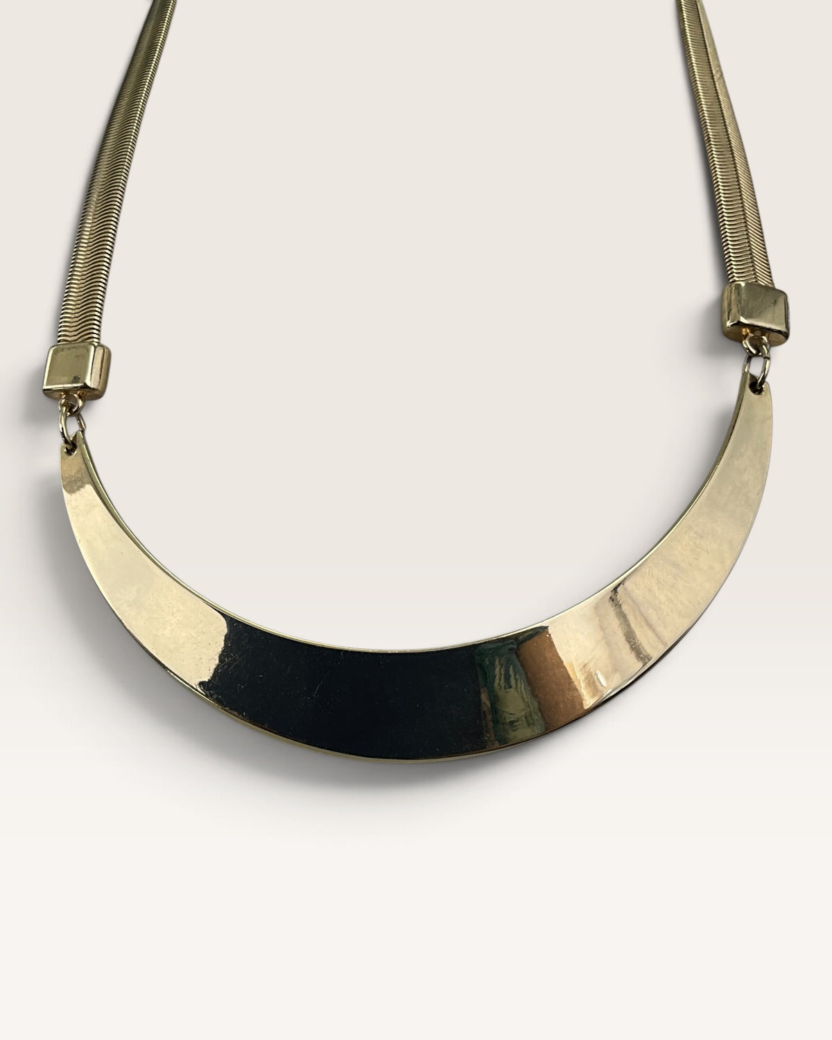 Gold Tone Park Lane Crescent Collar Bib Necklace - Pre-Loved