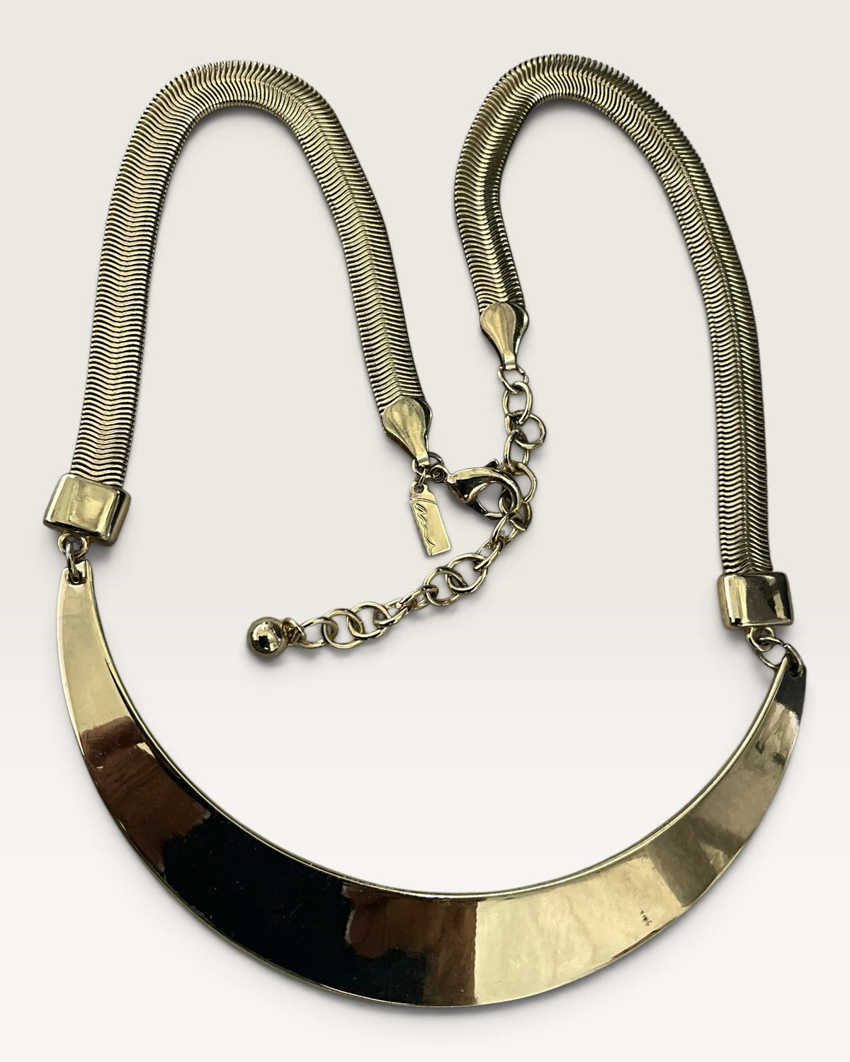 Gold Tone Park Lane Crescent Collar Bib Necklace - Pre-Loved