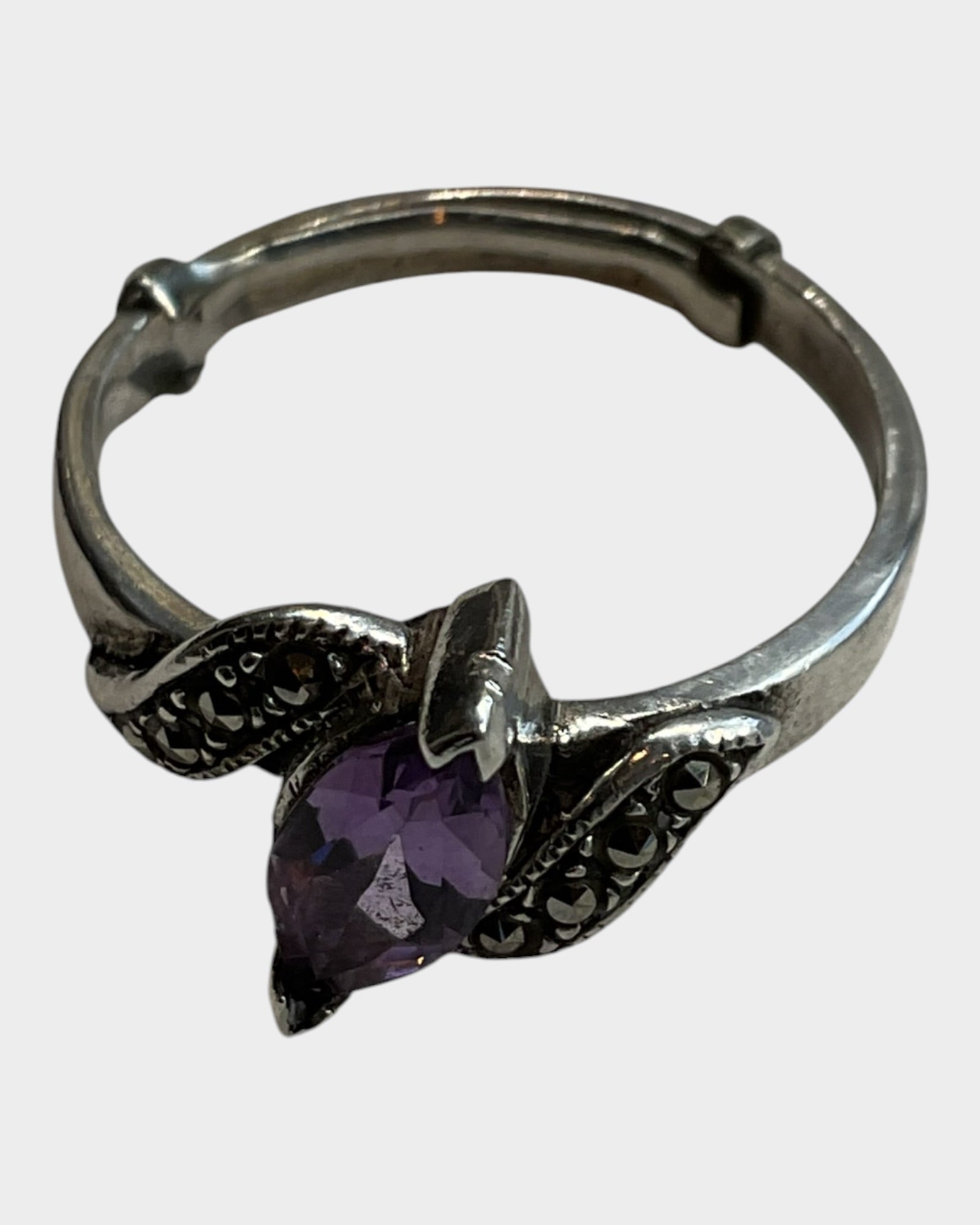 Marcasite & Amethyst Ring - Estate Sale (Great Condition)