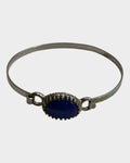 Avon Cuff Bracelet with Blue Cabochon Bracelet - Estate Sale (Great Condition)