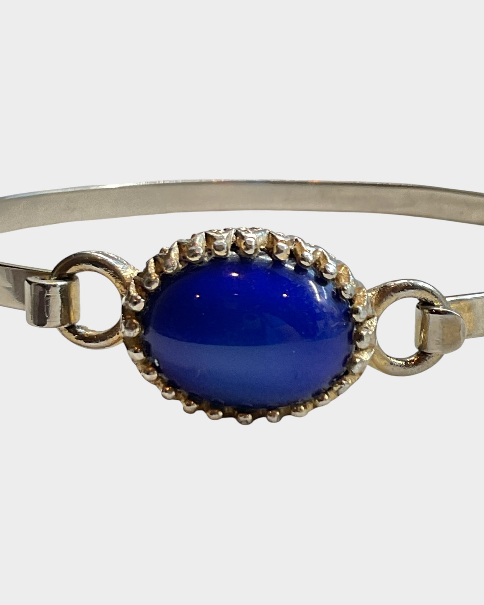 Avon Cuff Bracelet with Blue Cabochon Bracelet - Estate Sale (Great Condition)