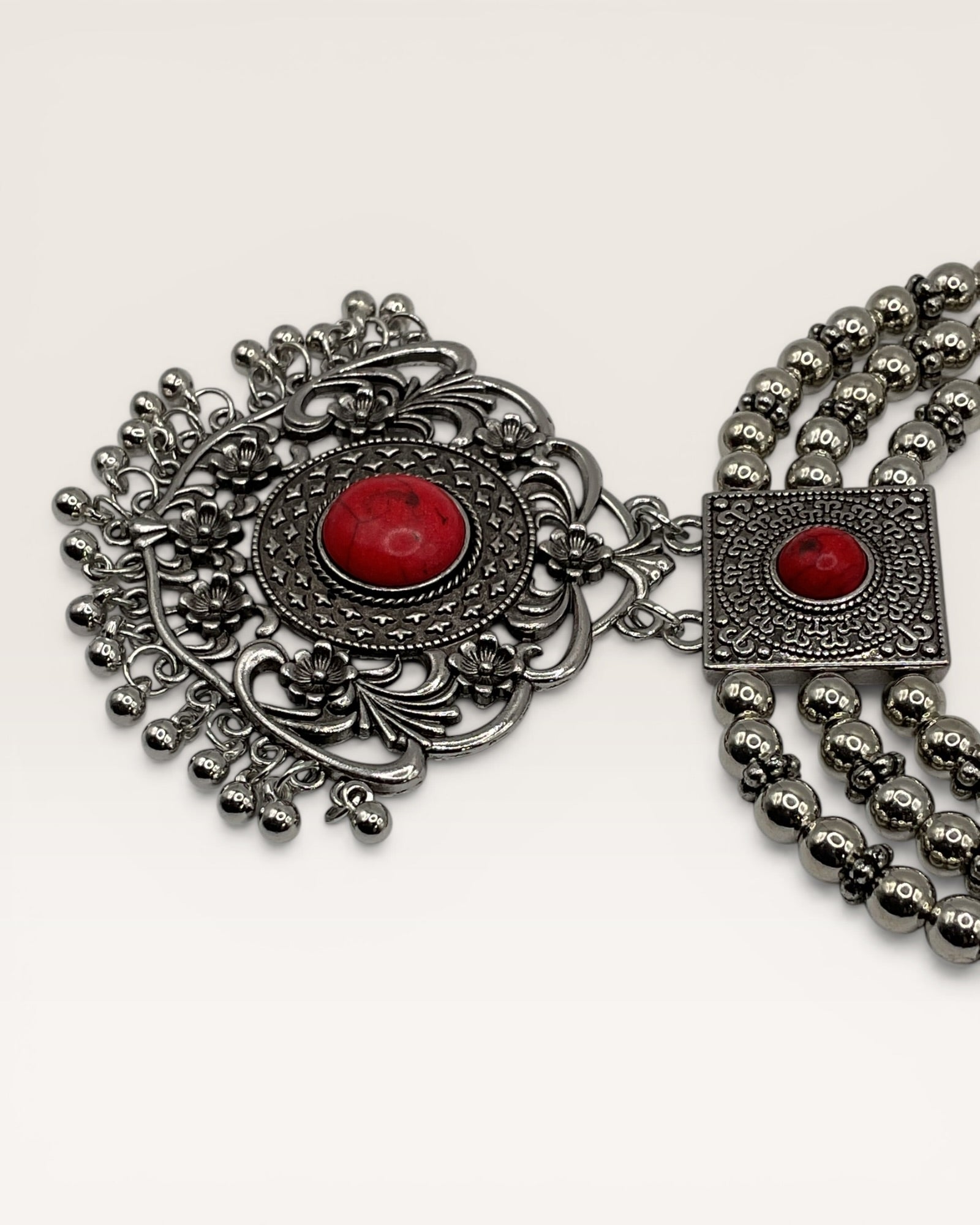 Paparazzi Santa Fe Solstice with Red Howlite Necklace - Estate Sale (Great Condition)