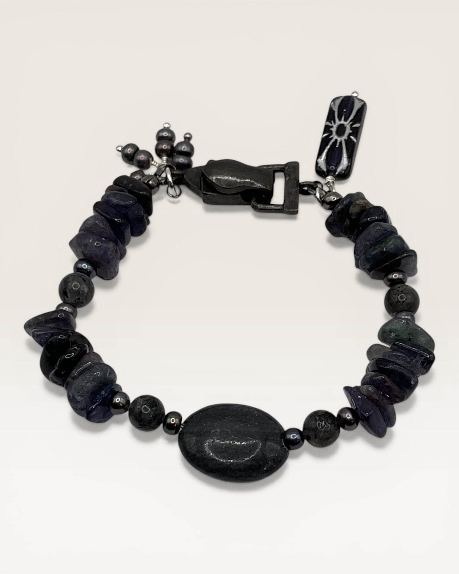 Amethyst Nuggets and Hematite Designer Bracelet