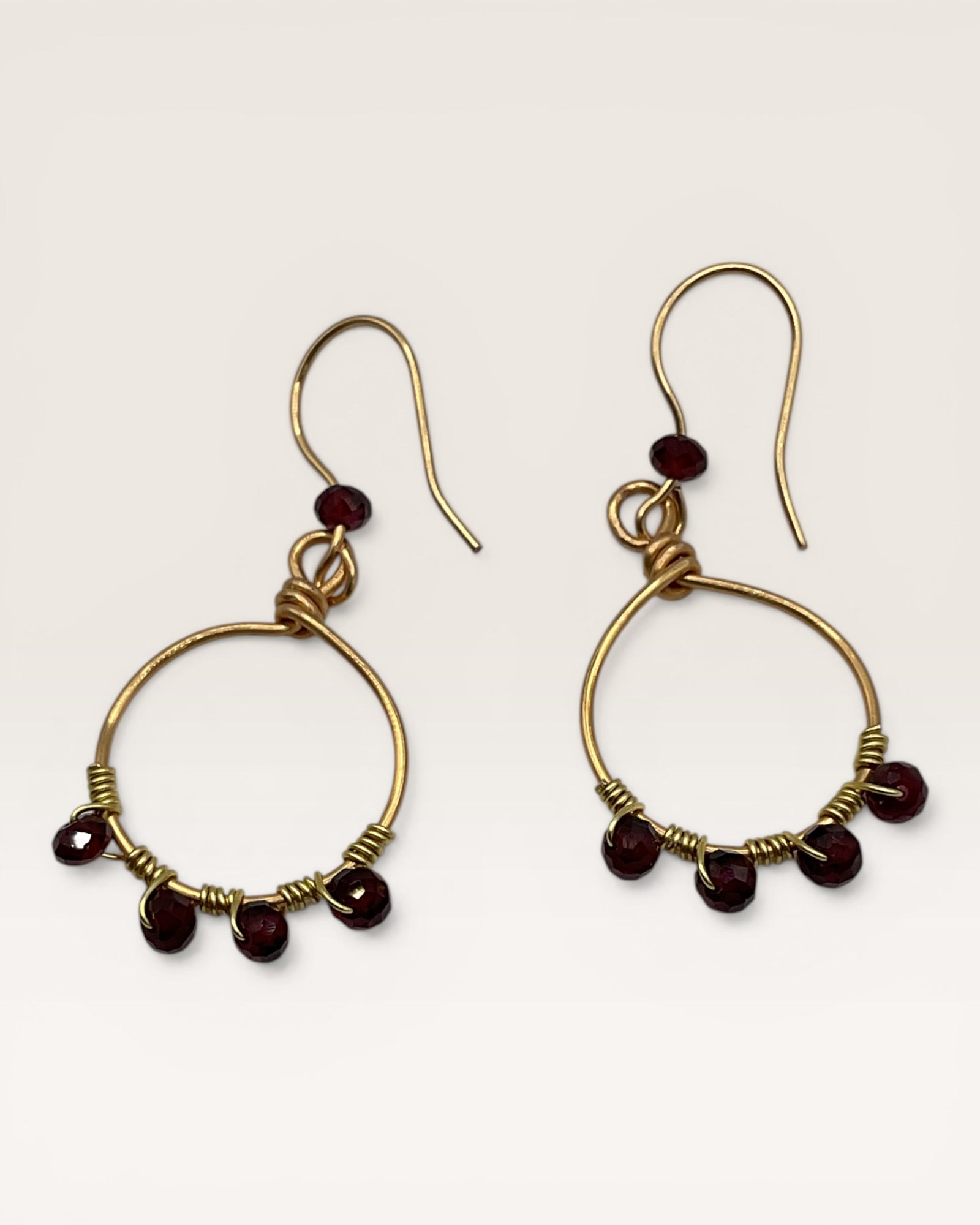 Garnet Hoop Casual Earrings