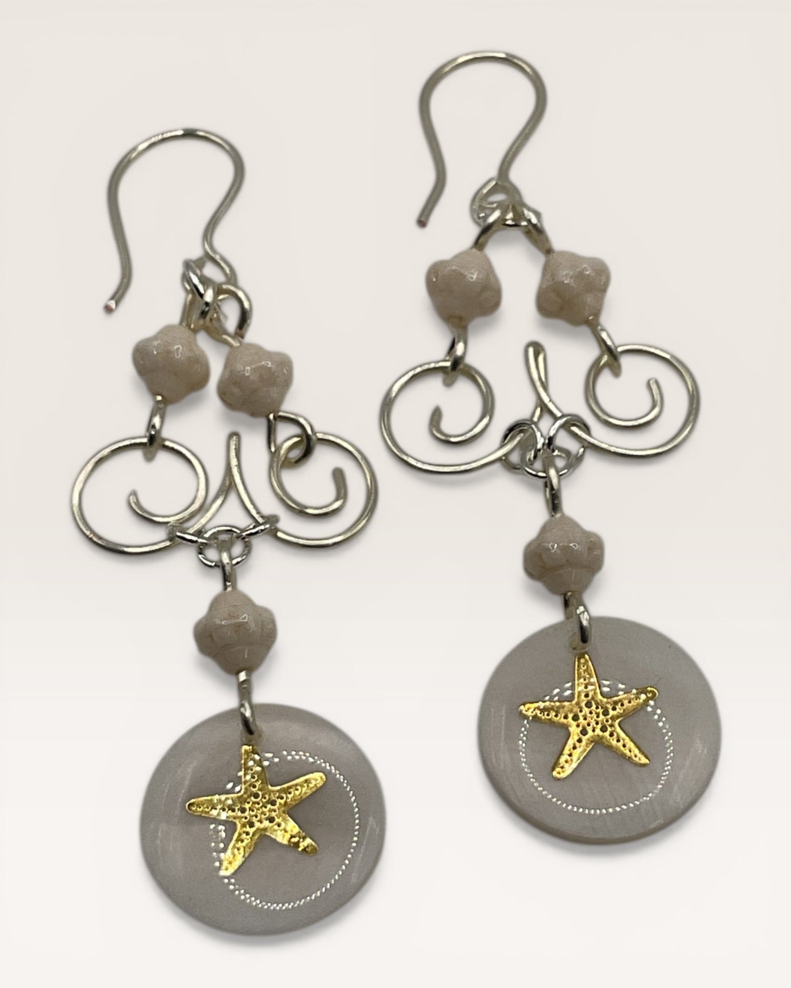 Czech Glass and Silver Casual Earrings