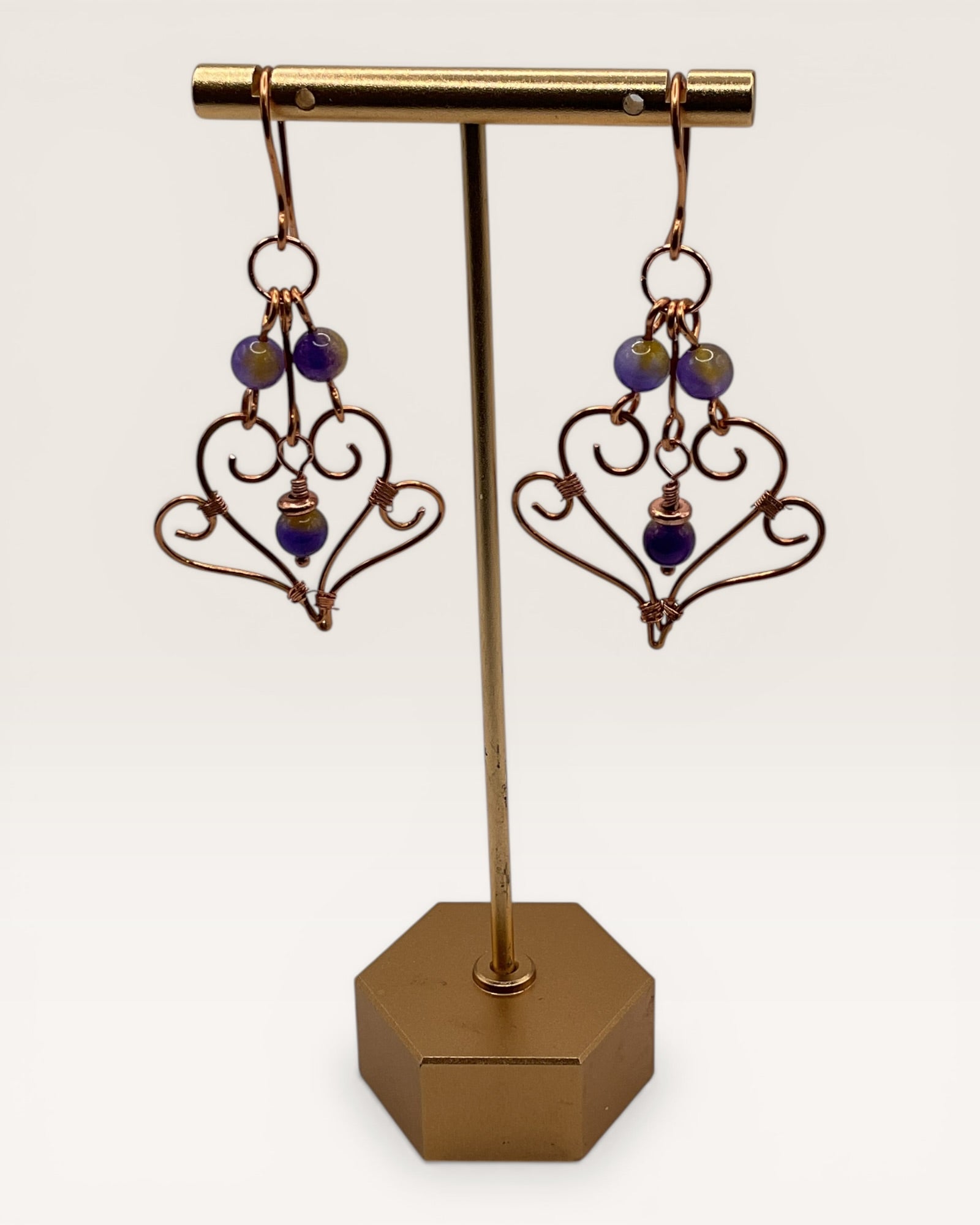 Ametrine & Copper Casual Earrings