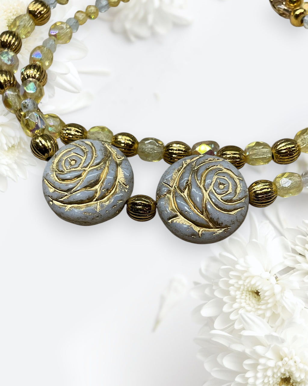 Czech Glass & Coin Bead 2-Piece Jewelry Set