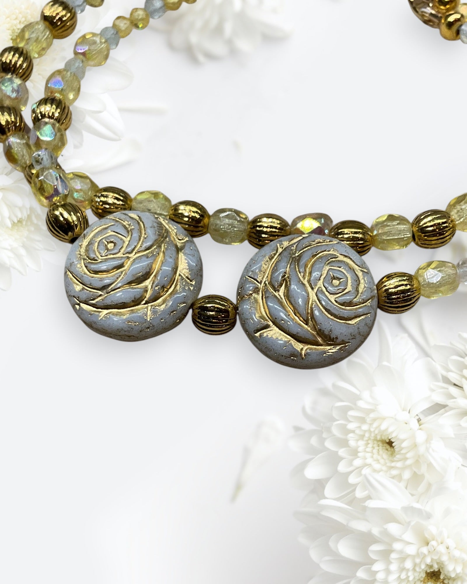 Czech Glass & Coin Bead 2-Piece Jewelry Set