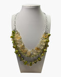 Baroque Pearls, Citrine, Yellow Opals, Peridot Double Strand Necklace