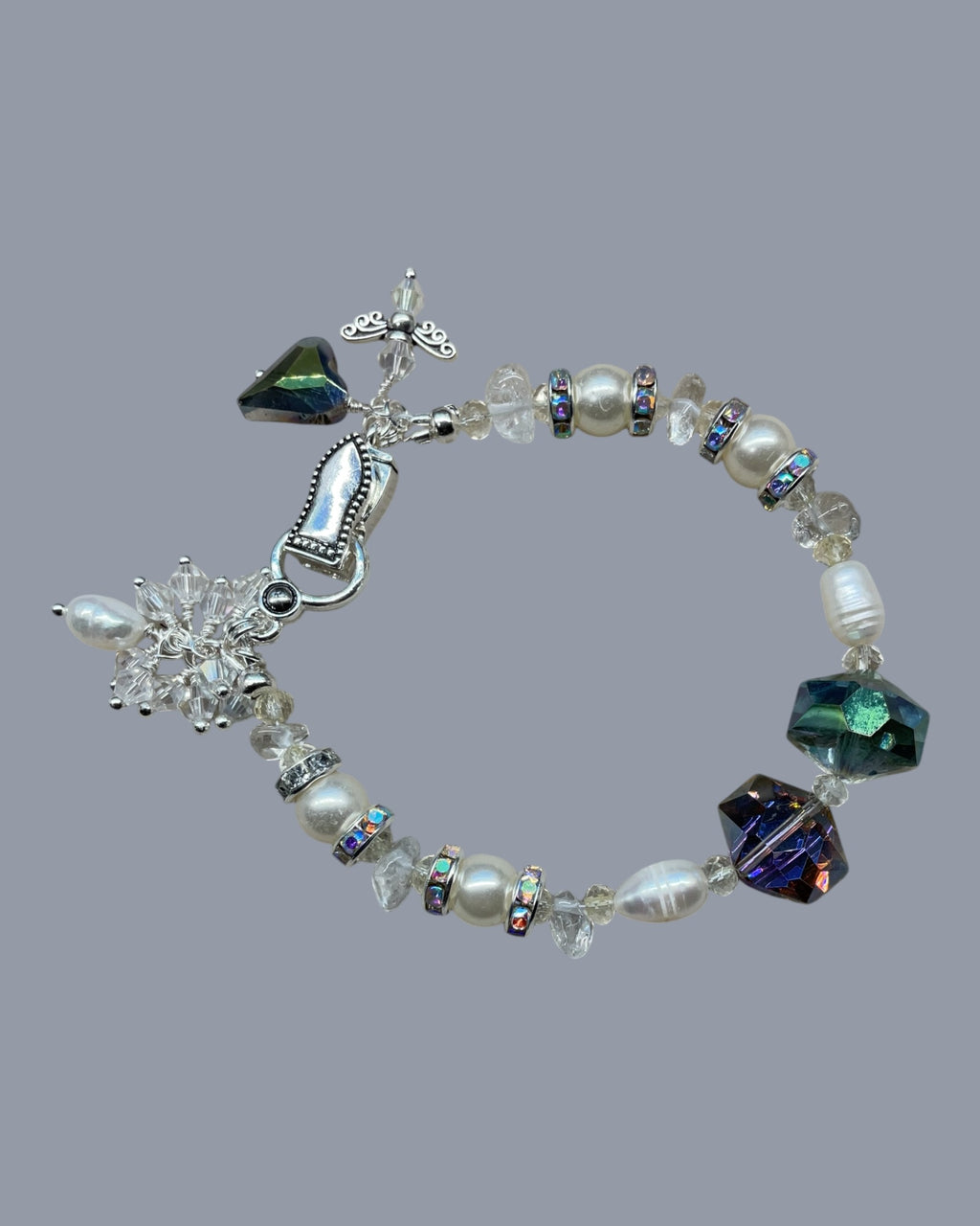 Freshwater Pearls and AB Crystals Designer Bracelet