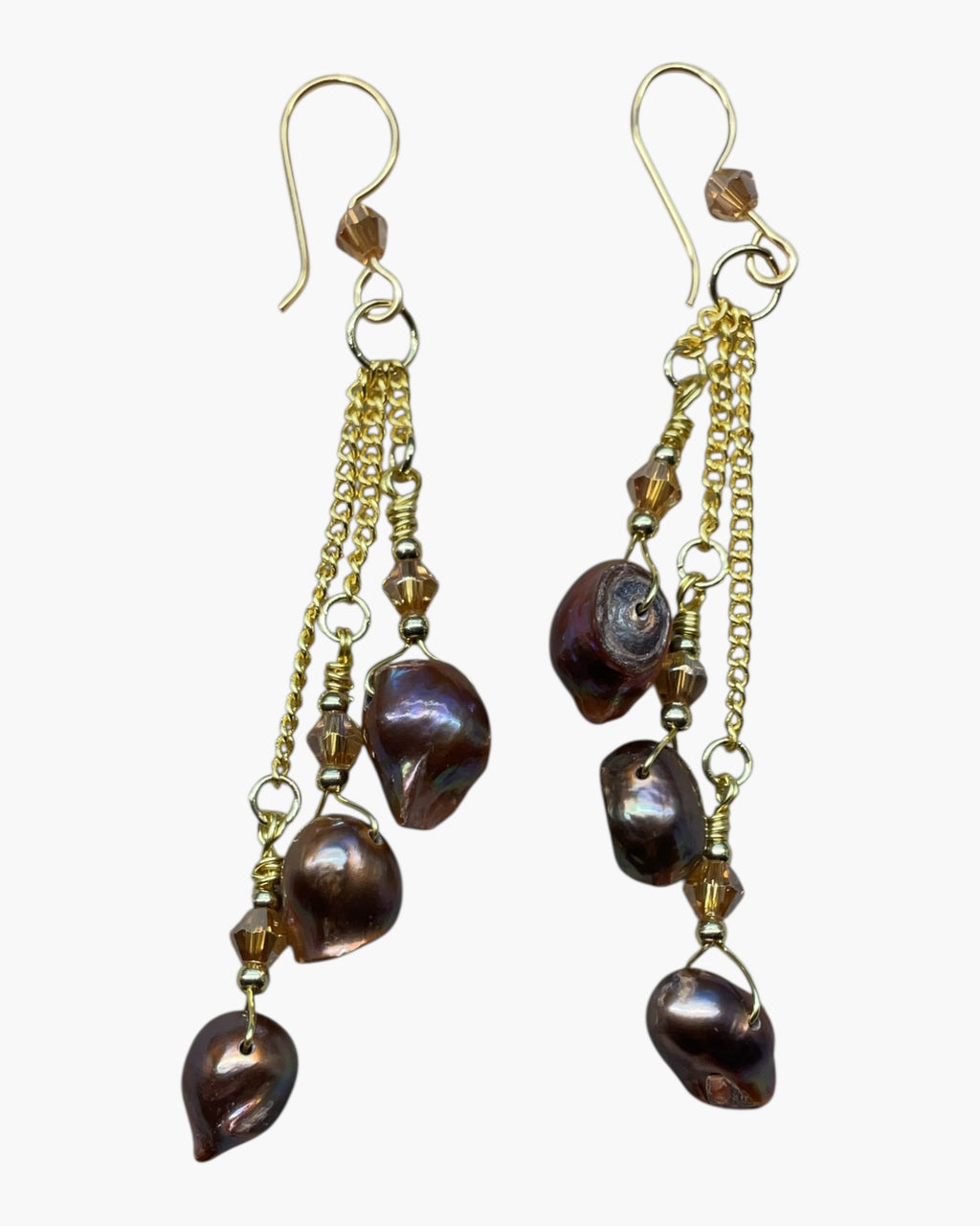 Baroque Pearls Dangle Designer Earrings