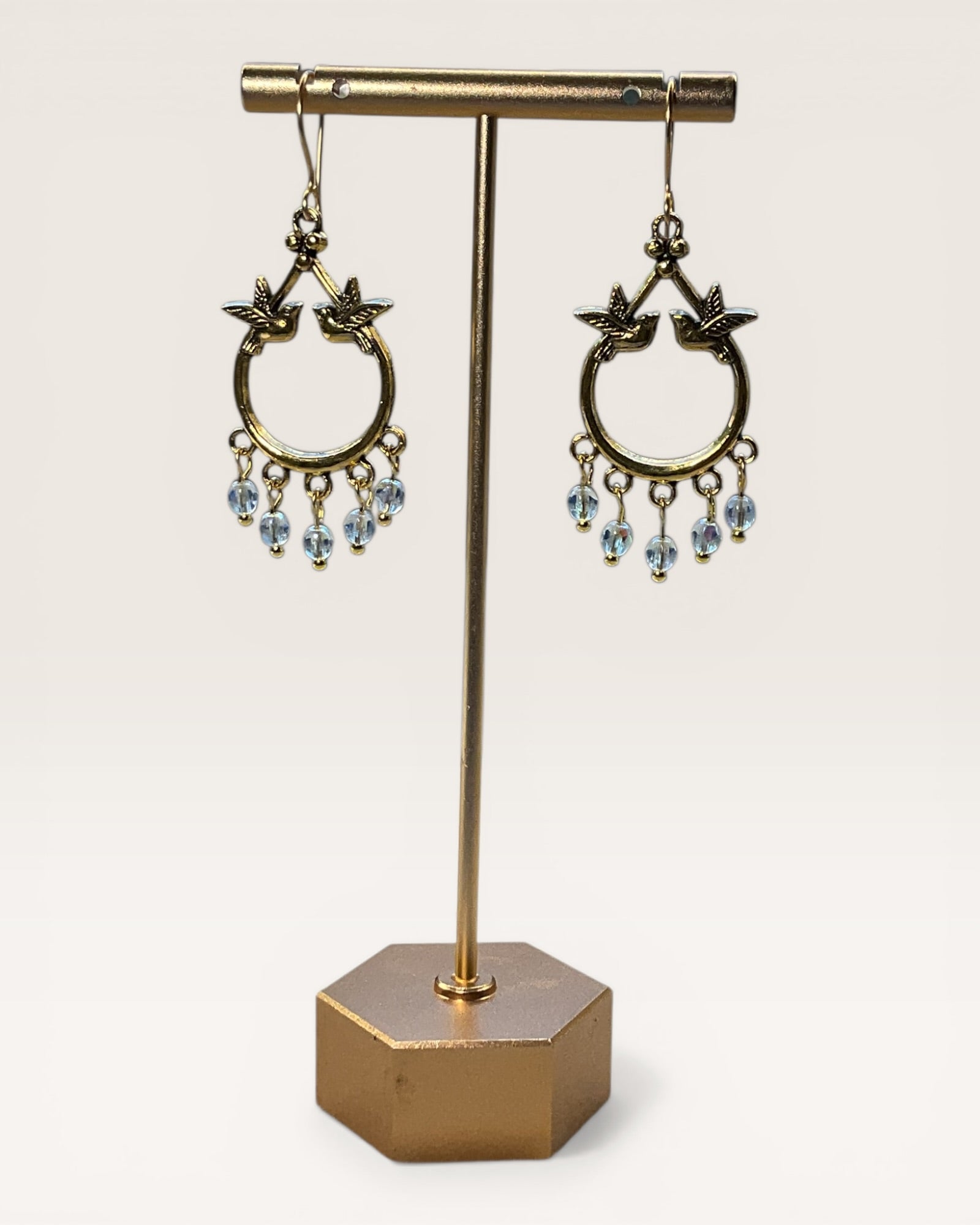 Baby Blue Czech Glass Casual Earrings