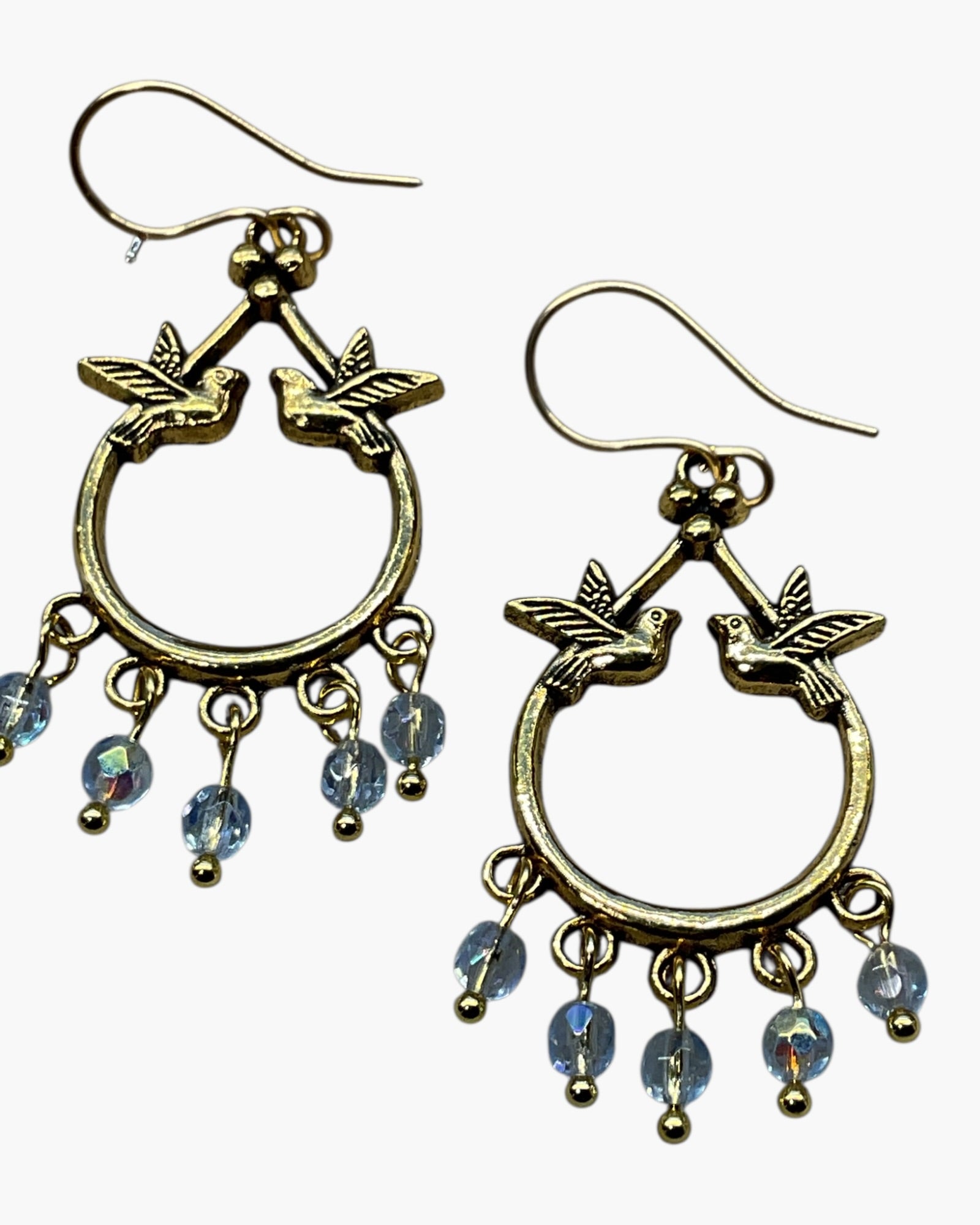 Baby Blue Czech Glass Casual Earrings