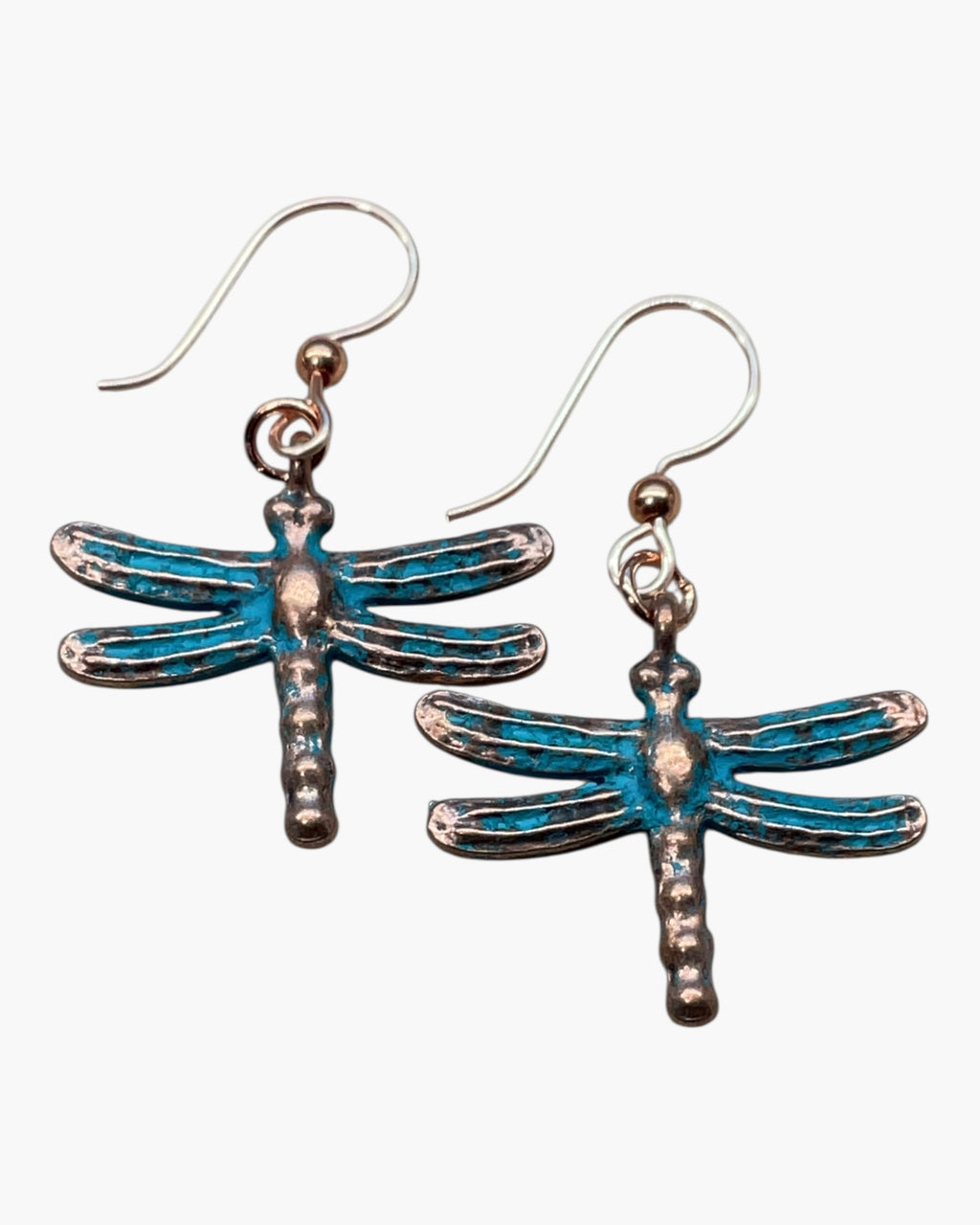 Oxidized Copper Dragonfly Casual Earrings