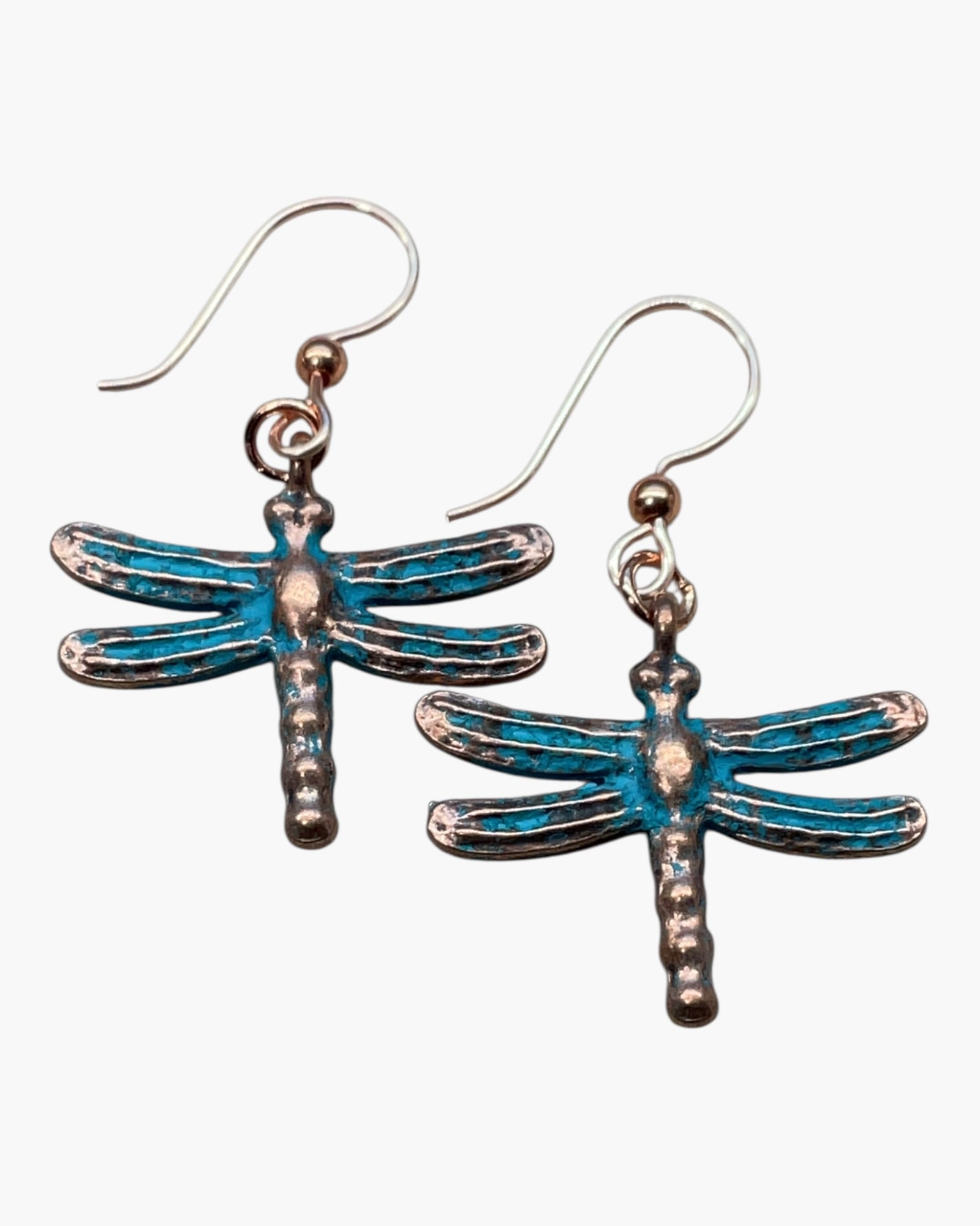 Oxidized Copper Dragonfly Casual Earrings