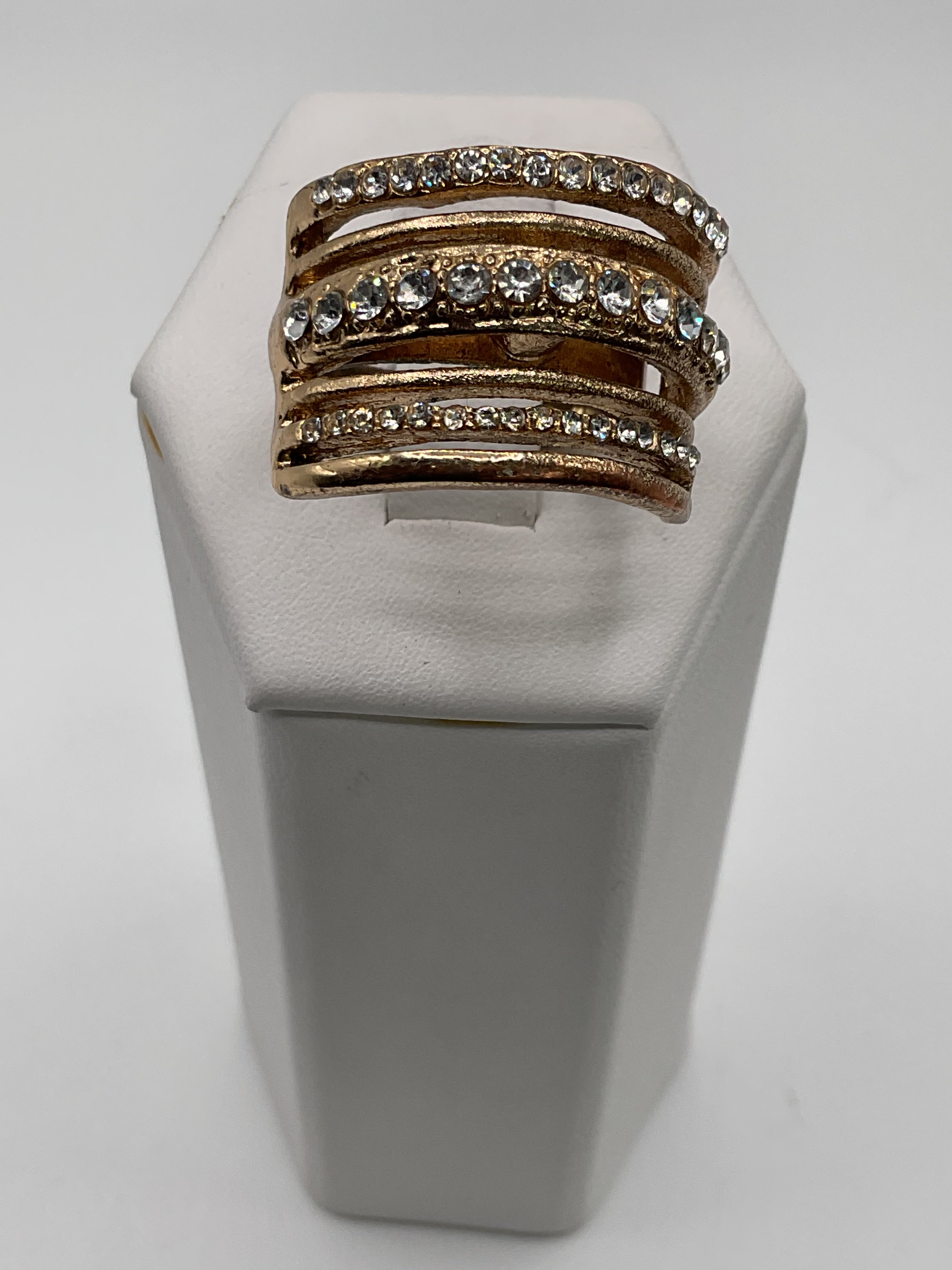 Cubic Zirconia Stacked Ring - Estate Sale (Great Condition)