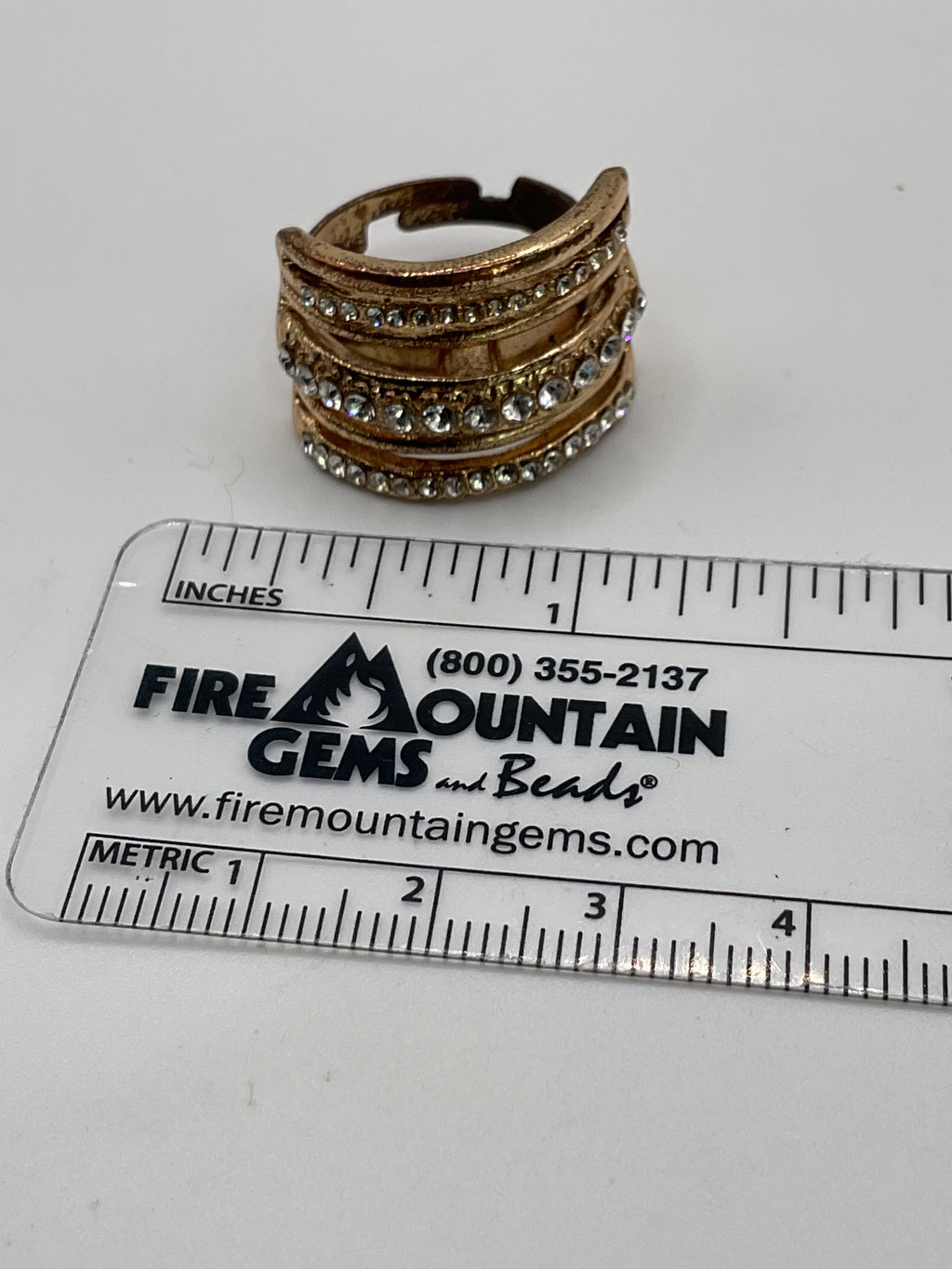 Cubic Zirconia Stacked Ring - Estate Sale (Great Condition)