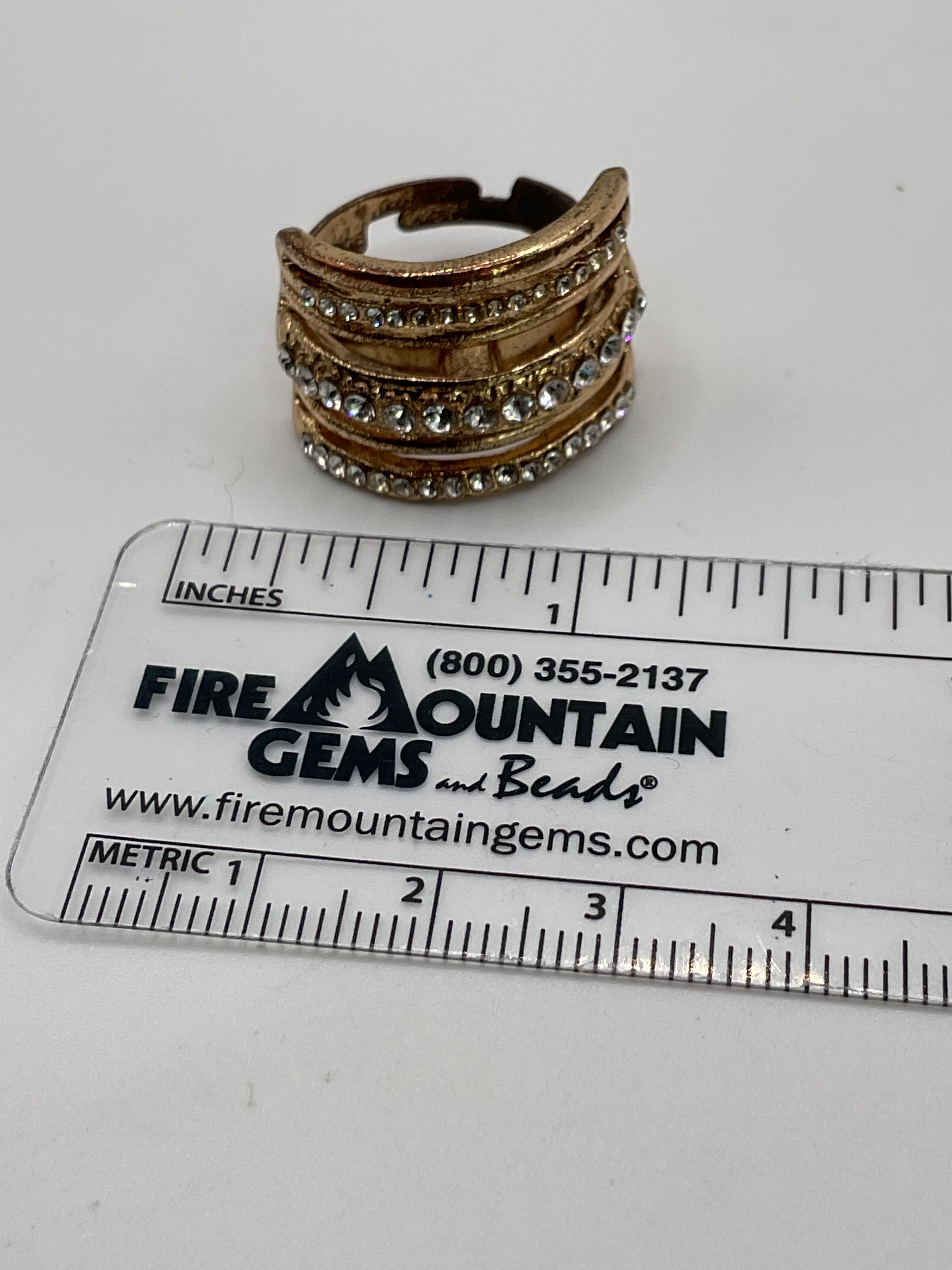 Cubic Zirconia Stacked Ring - Estate Sale (Great Condition)