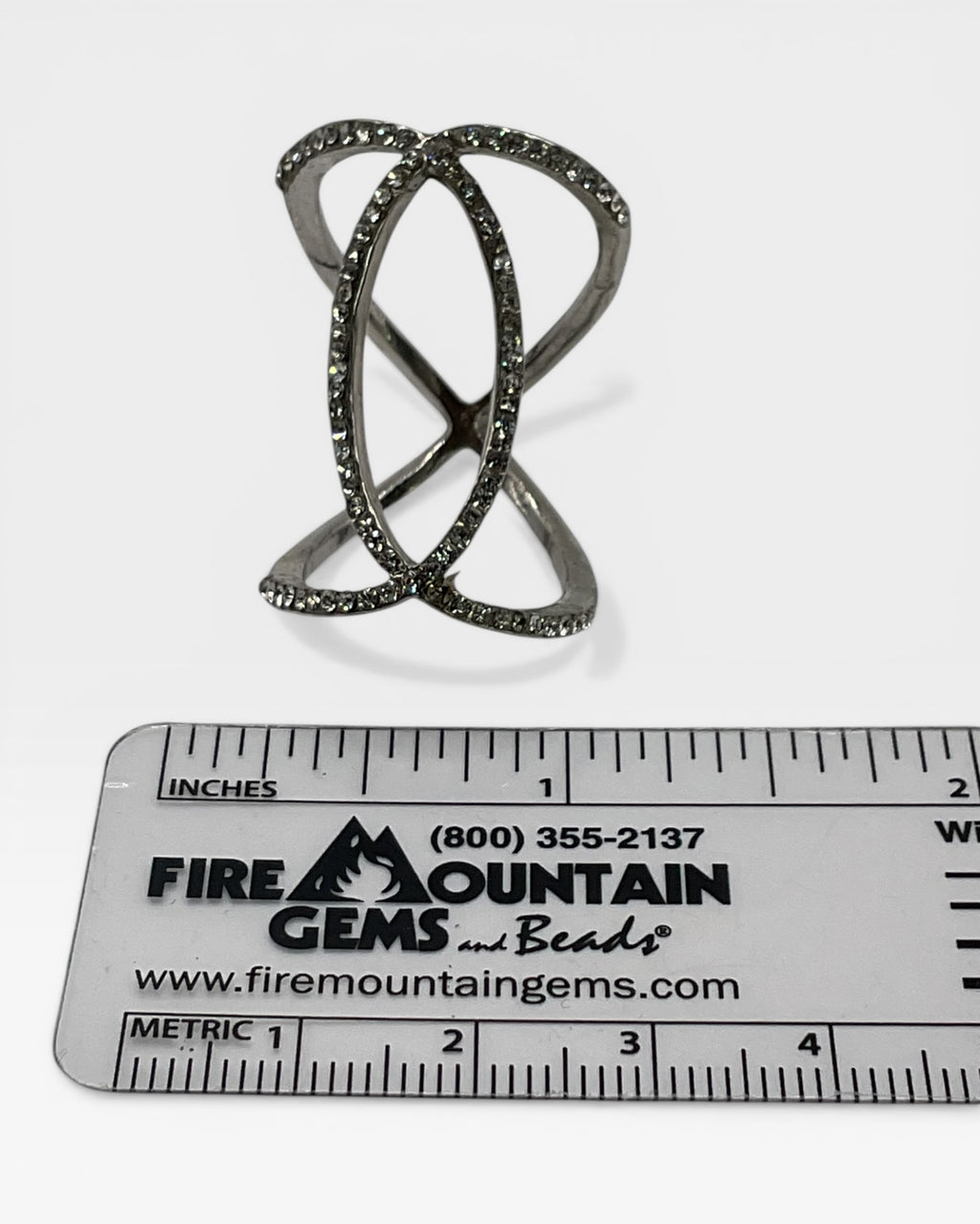 Crystal Pave Infinity Crisscross Ring - Estate Sale (Great Condition)