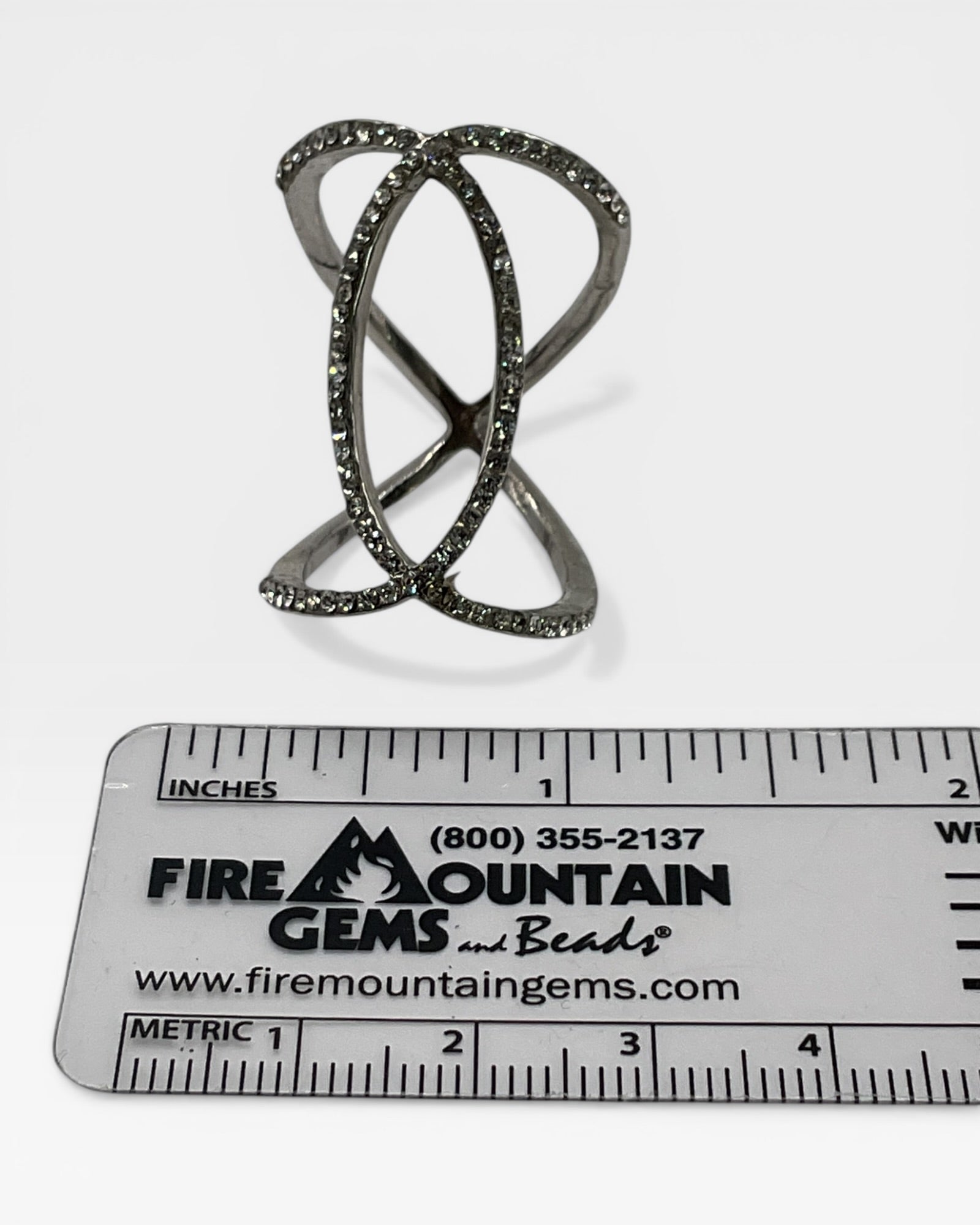 Crystal Pave Infinity Crisscross Ring - Estate Sale (Great Condition)