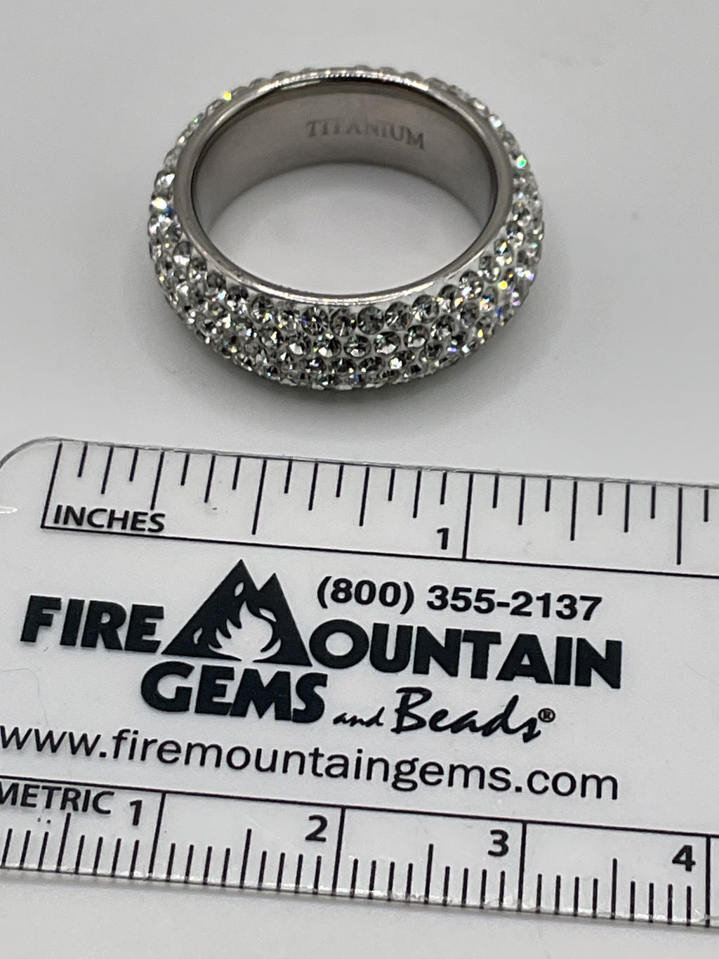 Titanium Pave Crystal Band Ring - Estate Sale (Great Condition)