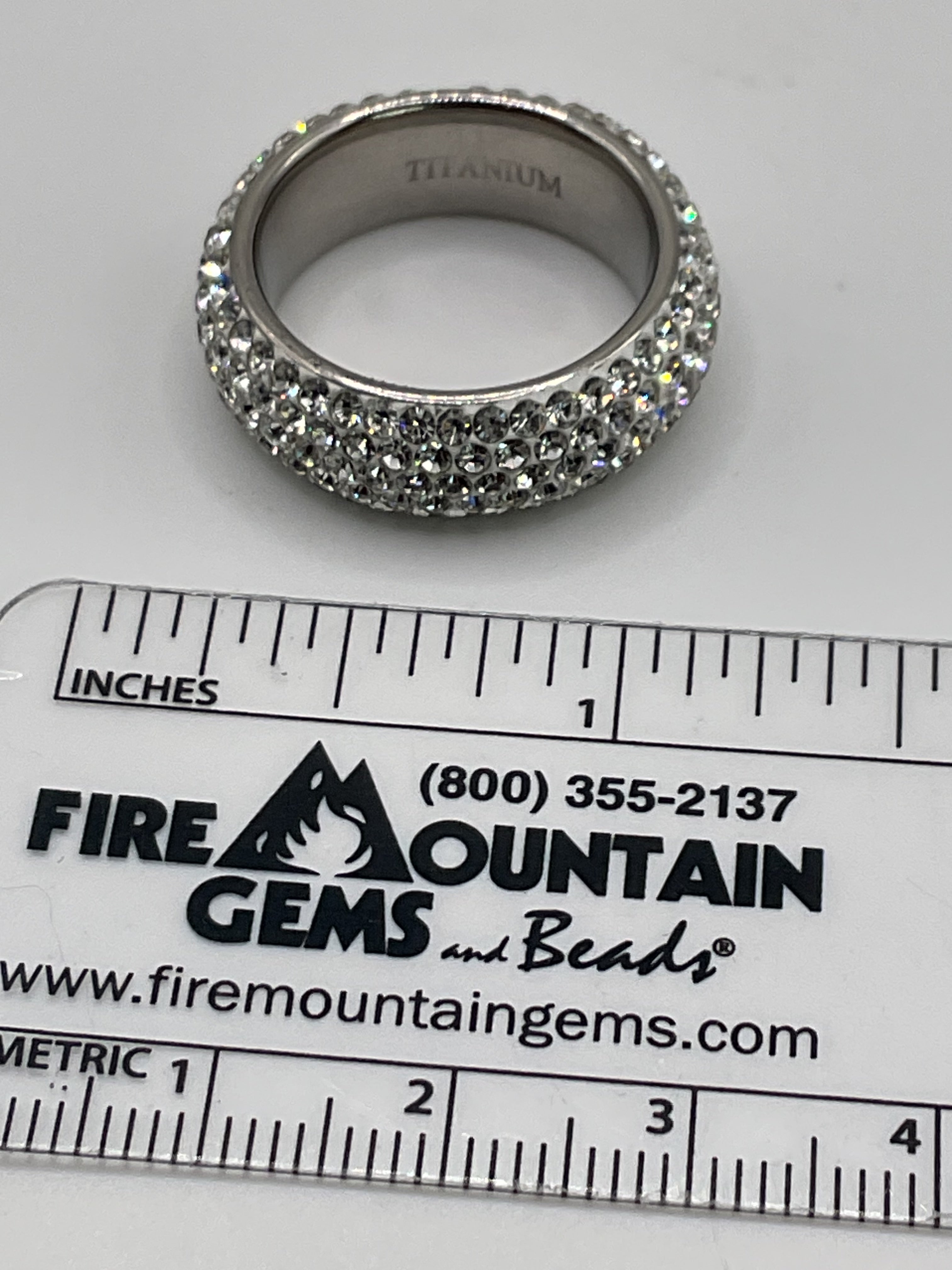 Titanium Pave Crystal Band Ring - Estate Sale (Great Condition)