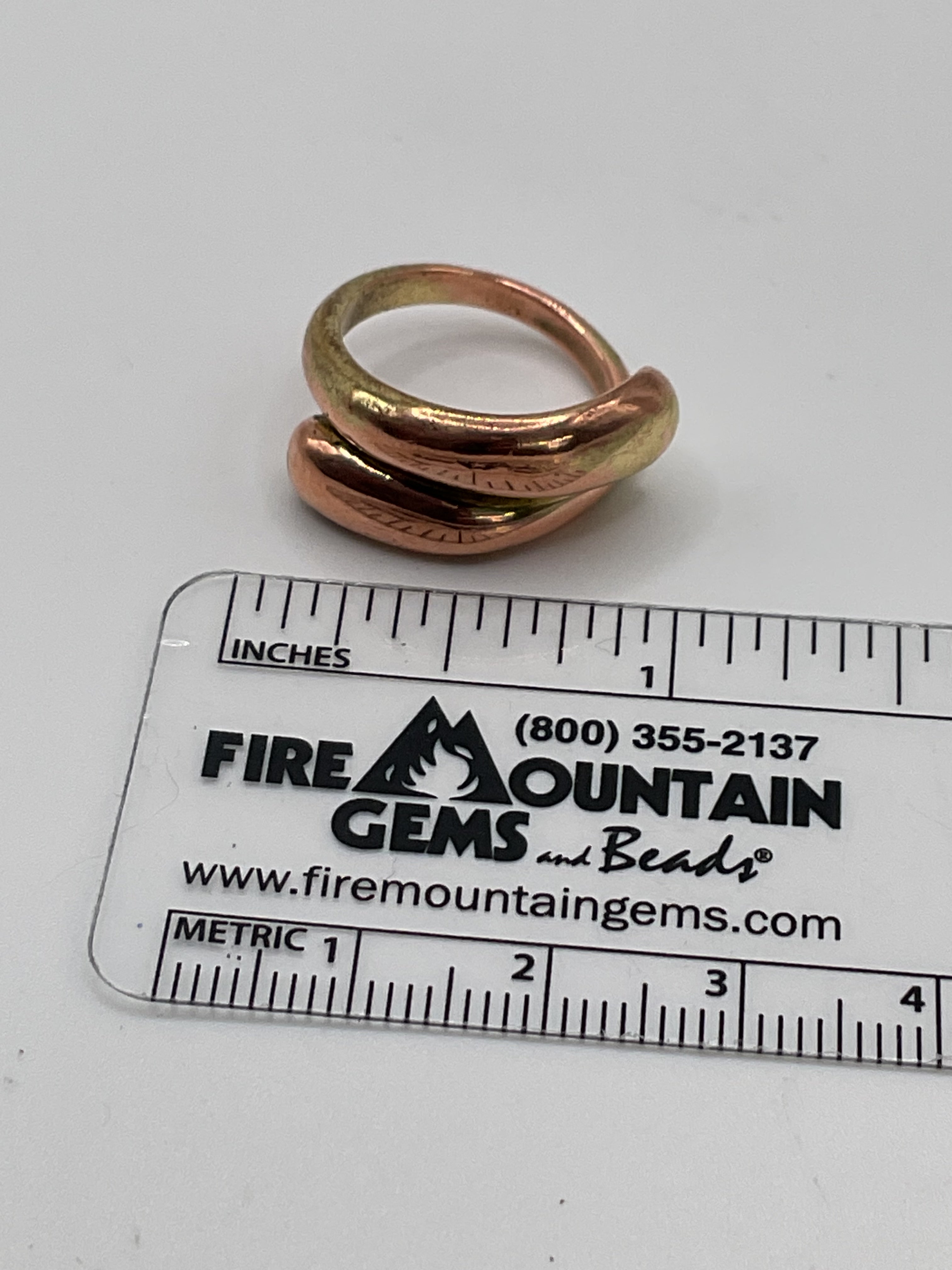Rose Gold Stainless Minimalist Bypass Ring - Estate Sale (Great Condition)