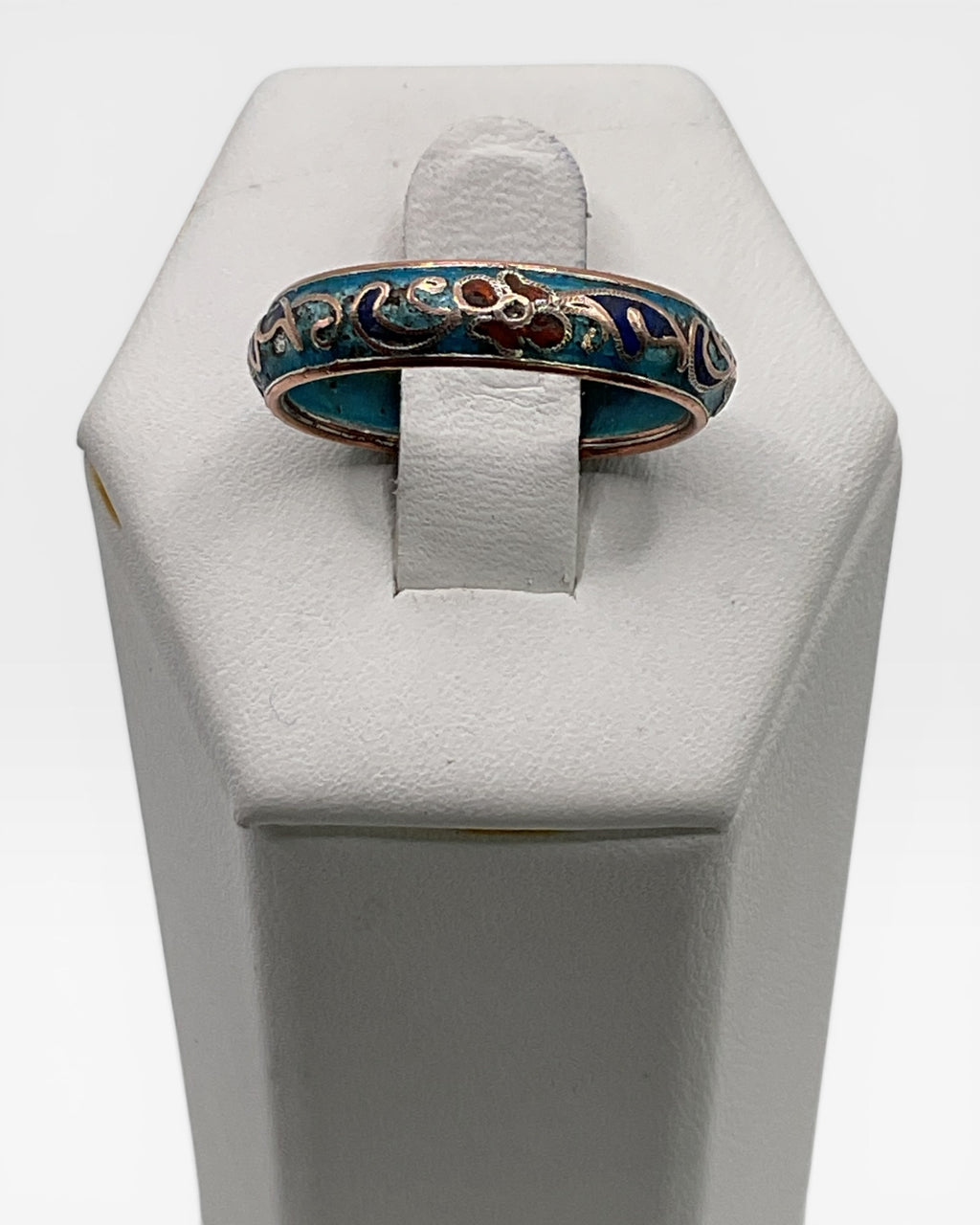 Cloisonné Enamel Floral Ring - Estate Sale (Great Condition)