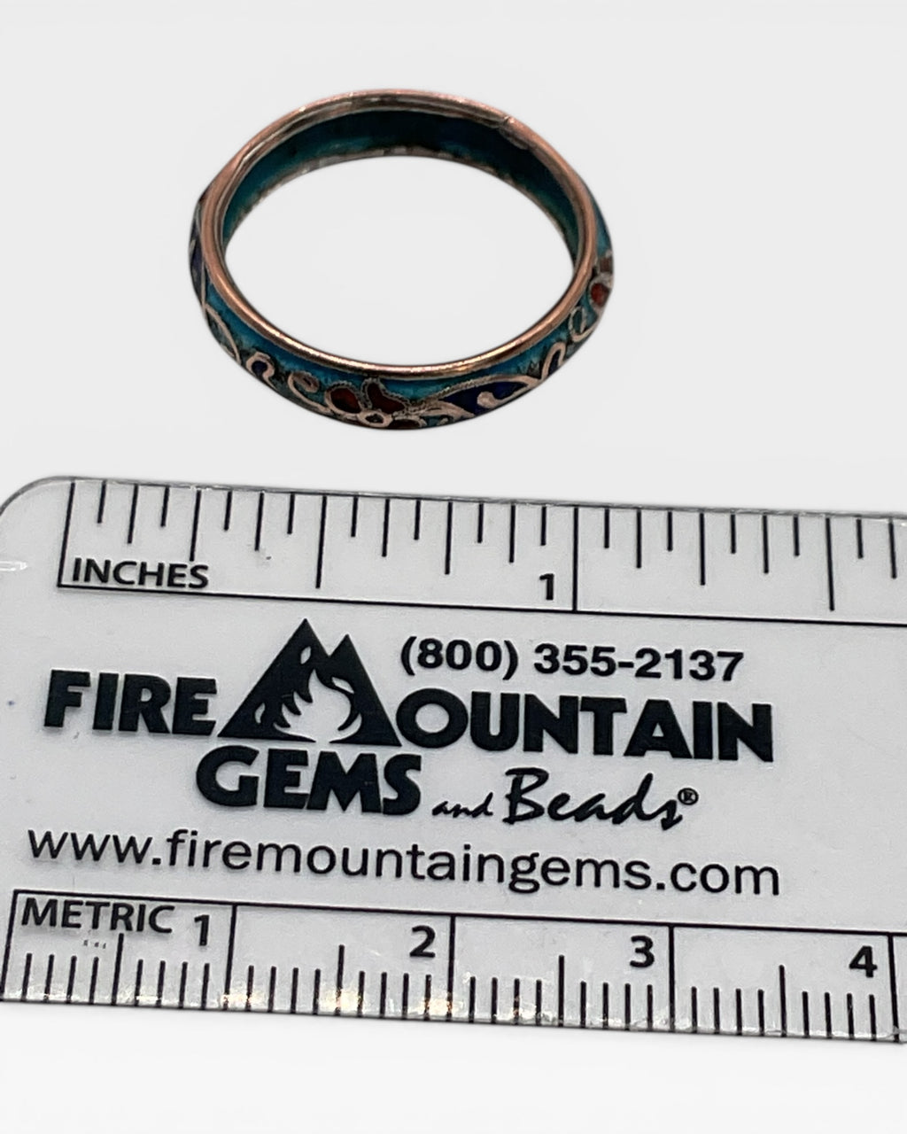 Cloisonné Enamel Floral Ring - Estate Sale (Great Condition)