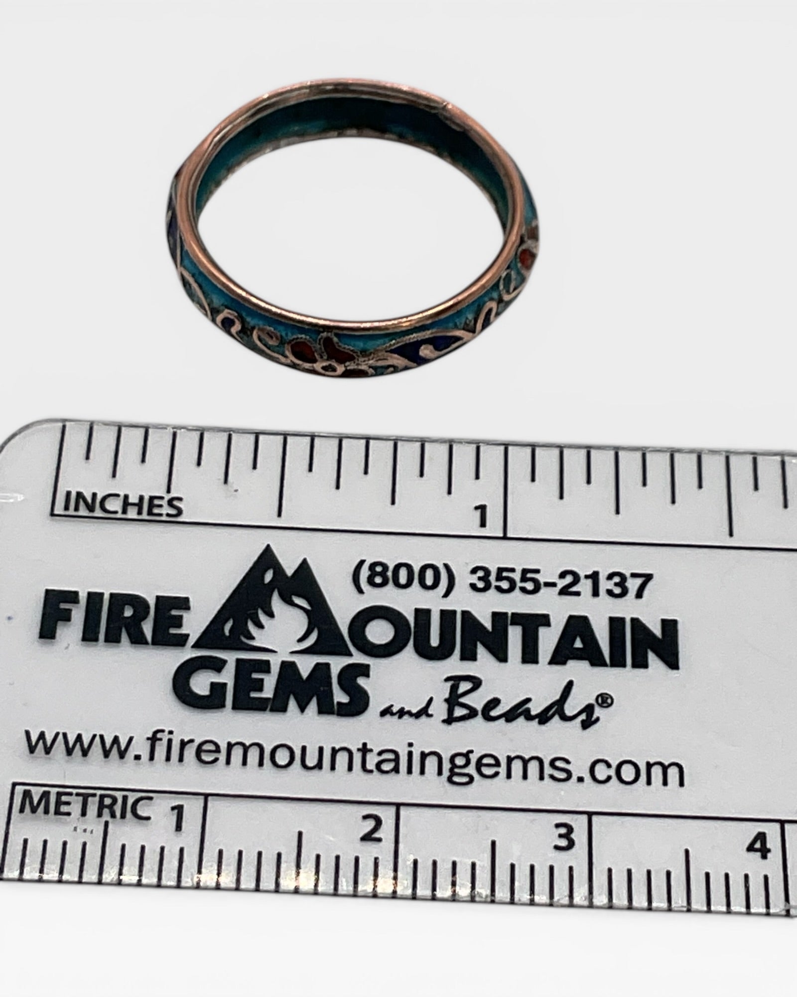 Cloisonné Enamel Floral Ring - Estate Sale (Great Condition)