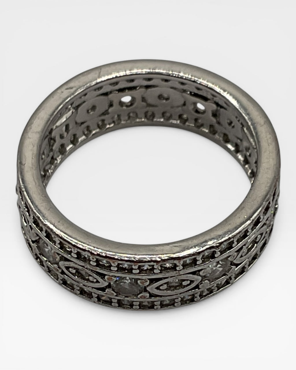 Statement Pavé Crystal Band Ring - Estate Sale (Great Condition)