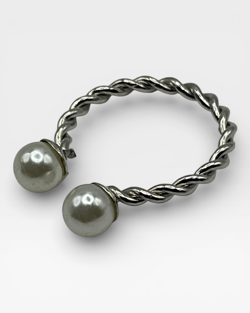 Faux Pearl Bypass Ring - Estate Sale (Great Condition)