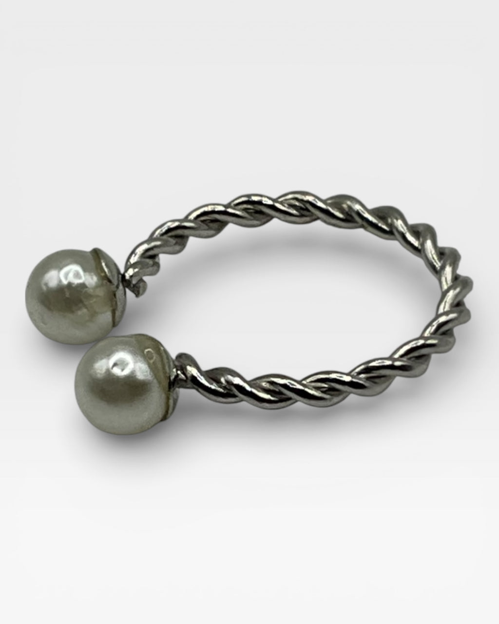 Faux Pearl Bypass Ring - Estate Sale (Great Condition)