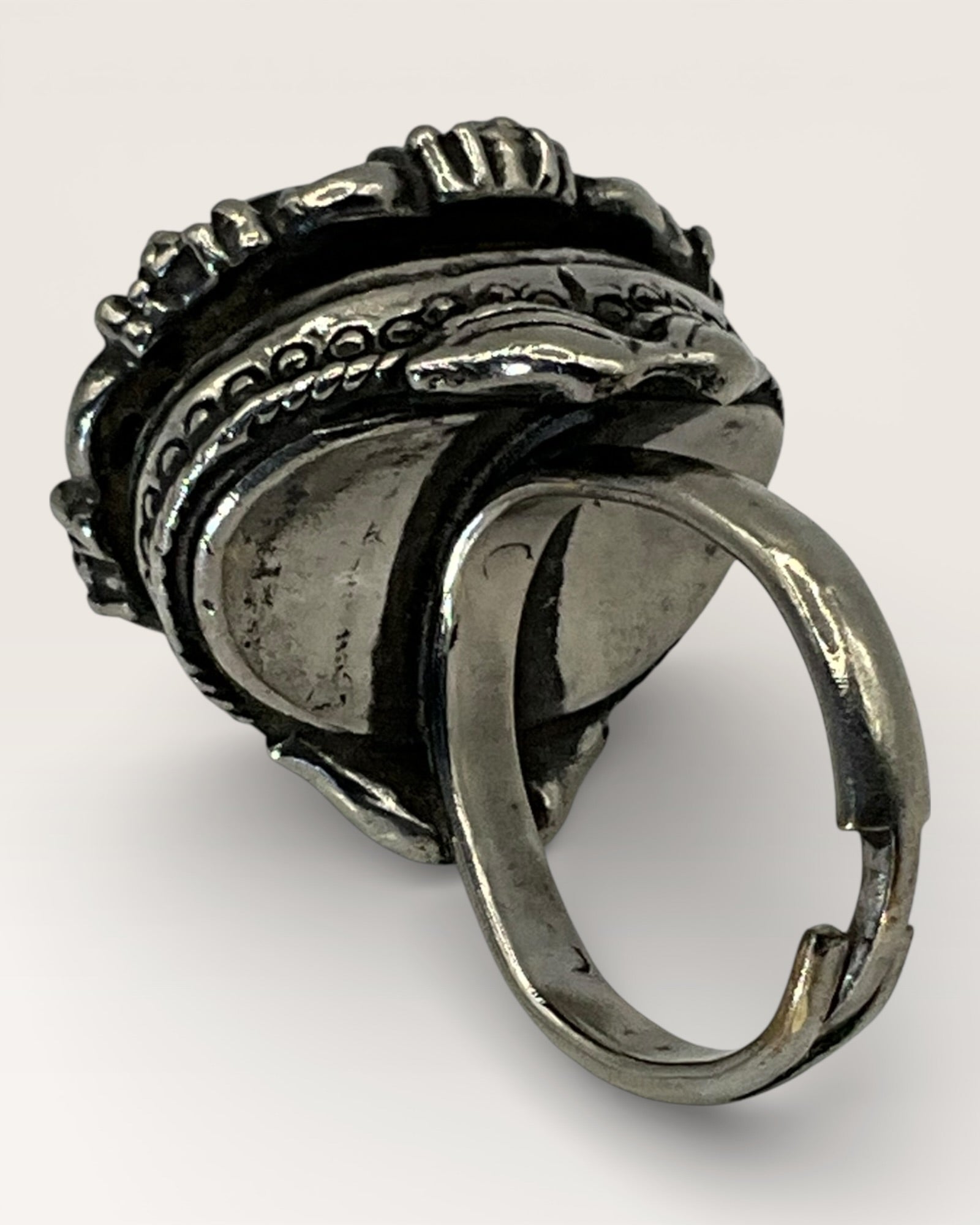 Black Agate Poison Ring - Estate Sale (Great Condition)