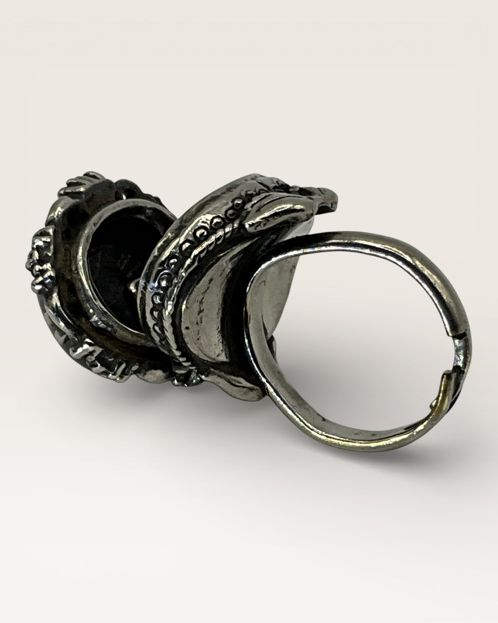Black Agate Poison Ring - Estate Sale (Great Condition)