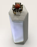 Filagree Coral Gemstone Ring - Estate Sale (Great Condition)