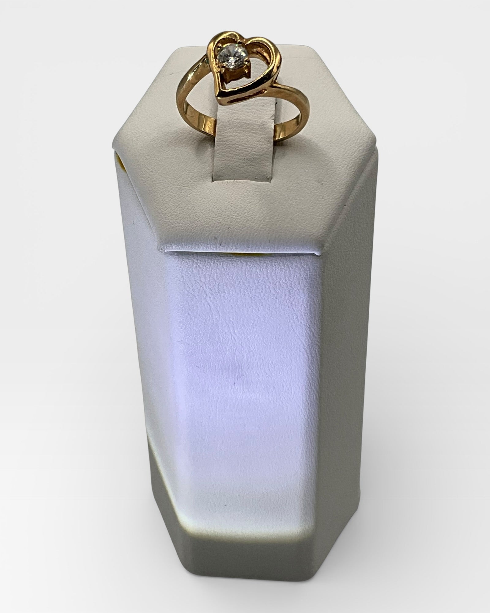 Cubic Zirconia Heart Ring - Estate Sale (Great Condition)