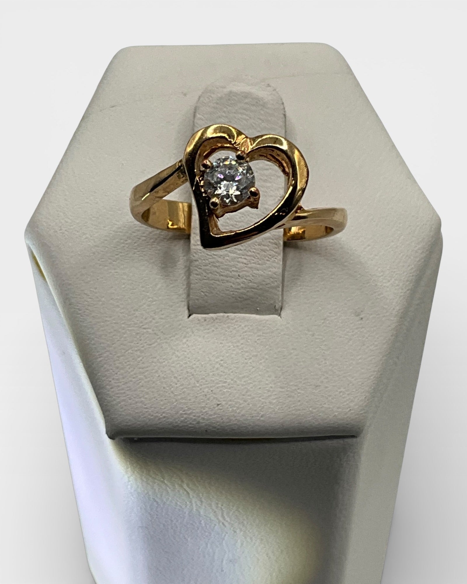 Cubic Zirconia Heart Ring - Estate Sale (Great Condition)