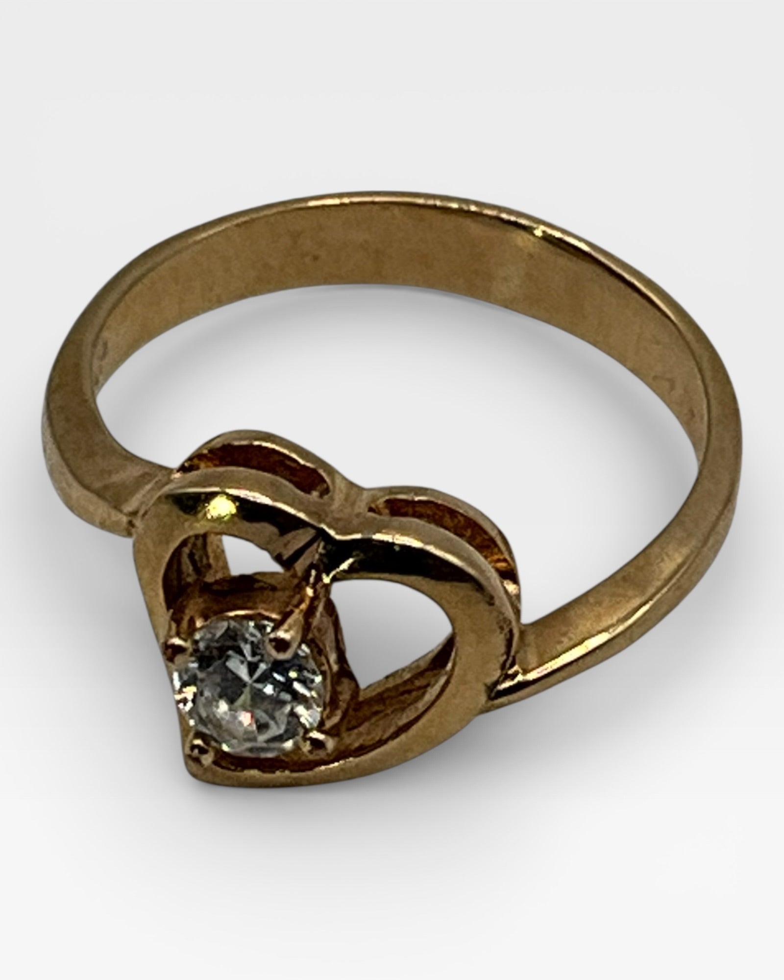Cubic Zirconia Heart Ring - Estate Sale (Great Condition)