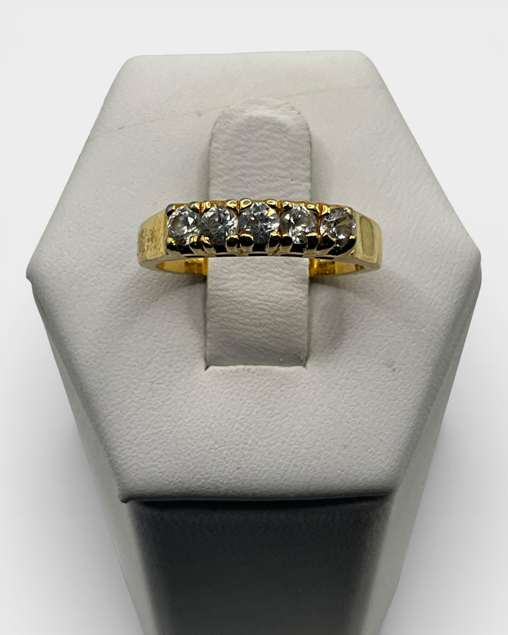 5 Stone Cubic Zirconia Ring - Estate Sale (Great Condition)