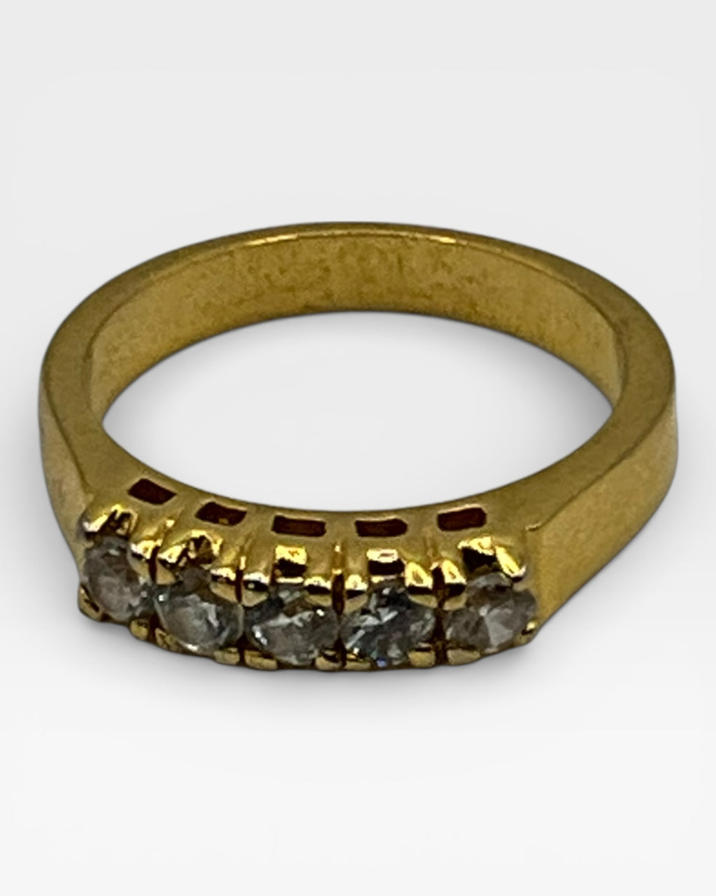 5 Stone Cubic Zirconia Ring - Estate Sale (Great Condition)