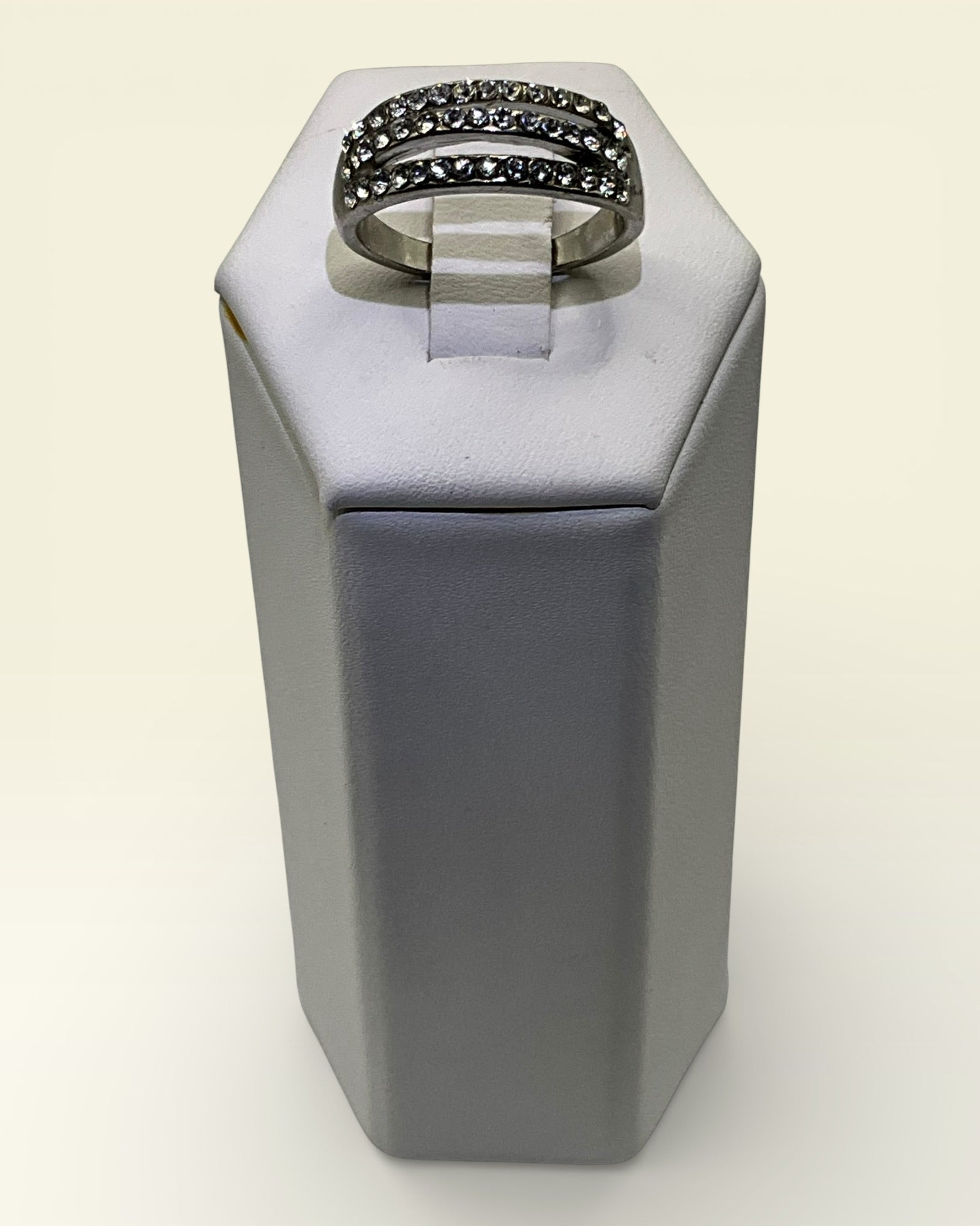 3 Row Cubic Zirconia Eternity Band Ring - Estate Sale (Great Condition)