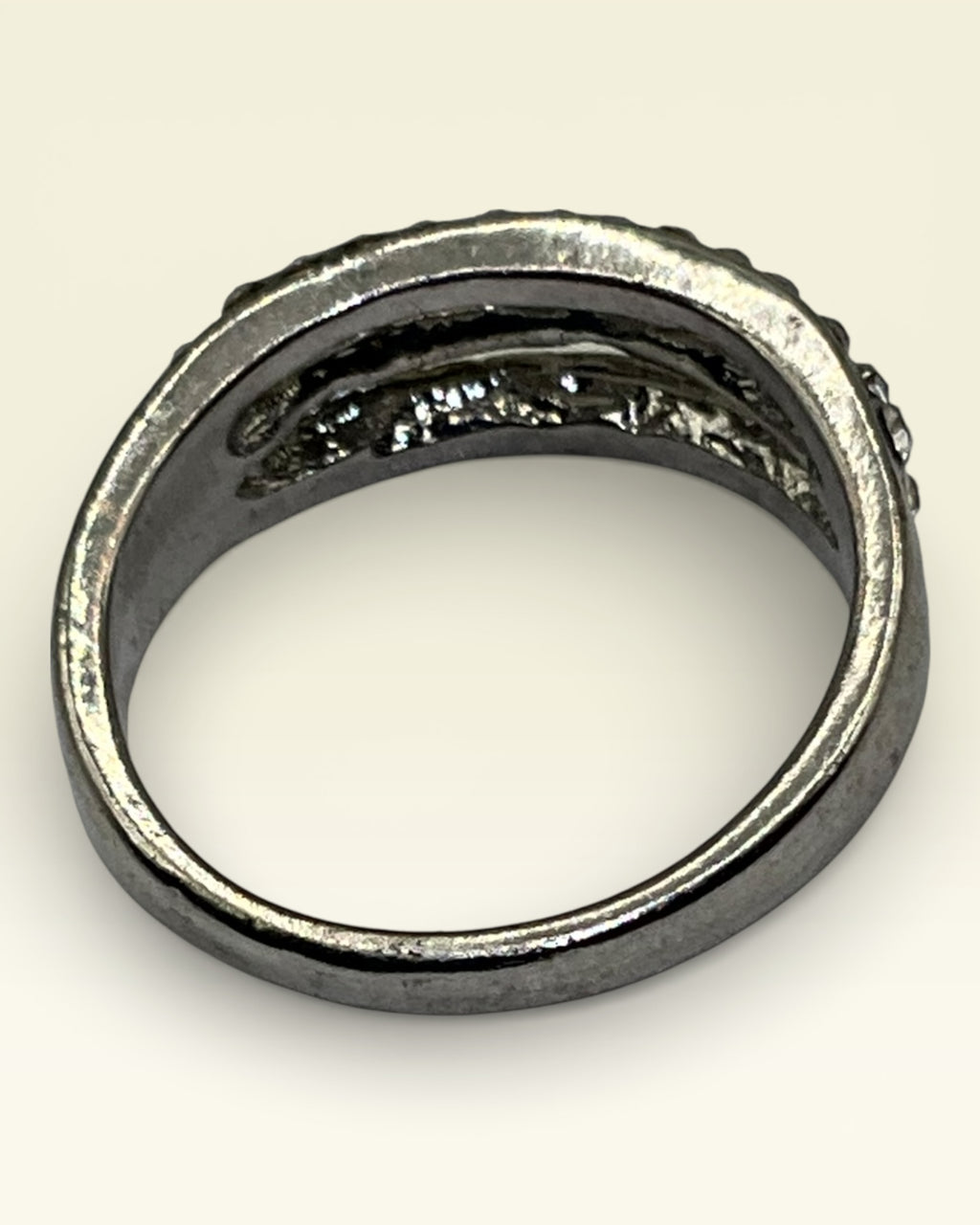 3 Row Cubic Zirconia Eternity Band Ring - Estate Sale (Great Condition)