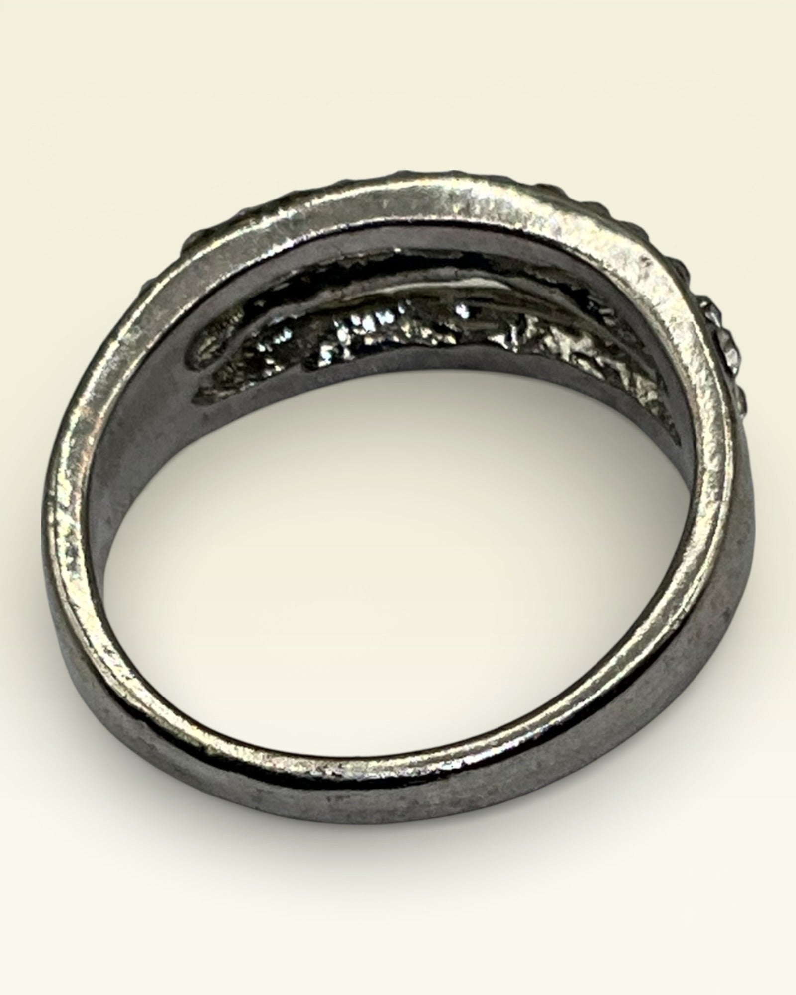 3 Row Cubic Zirconia Eternity Band Ring - Estate Sale (Great Condition)