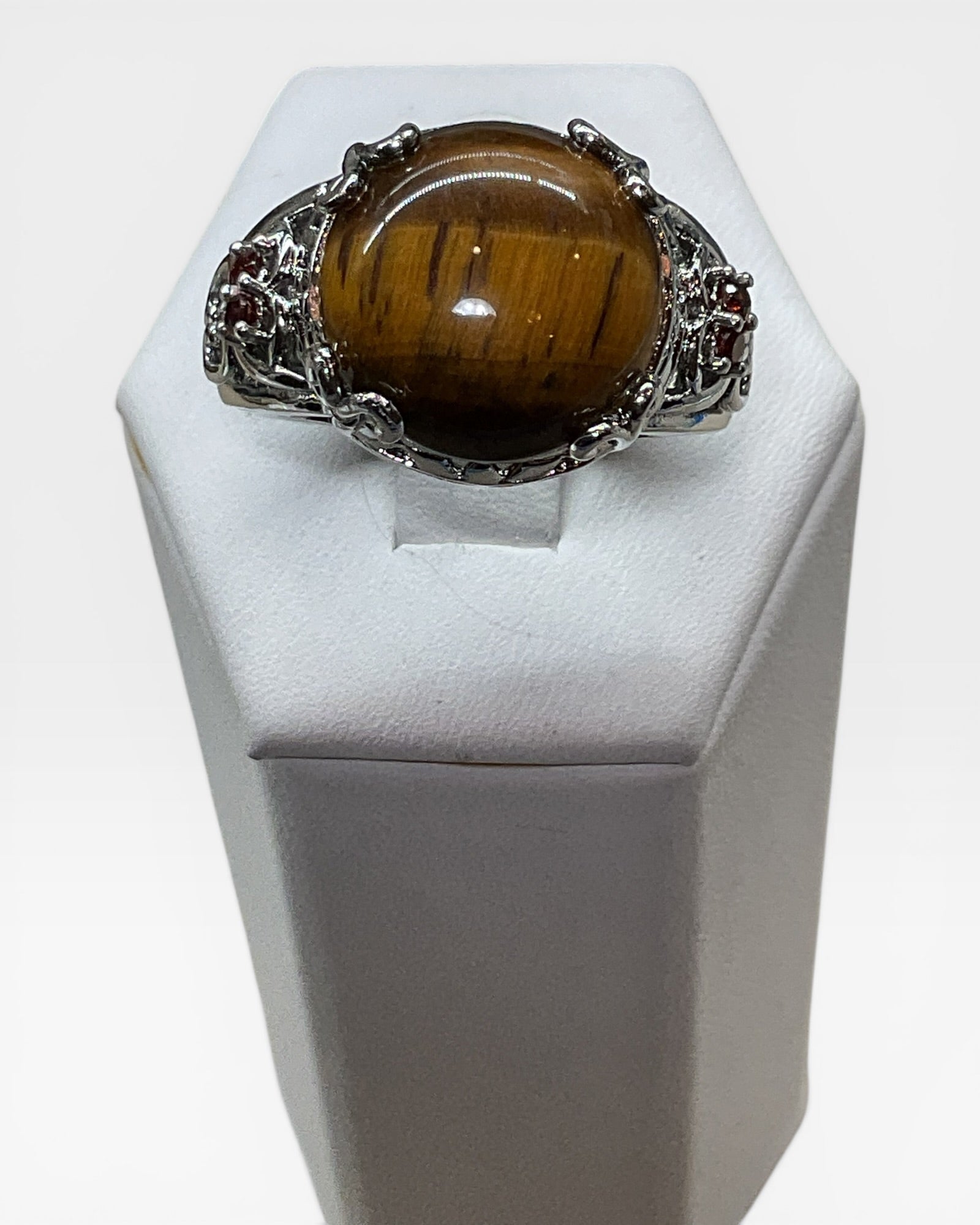 Tiger’s Eye & Garnet Ring - Estate Sale (Great Condition)
